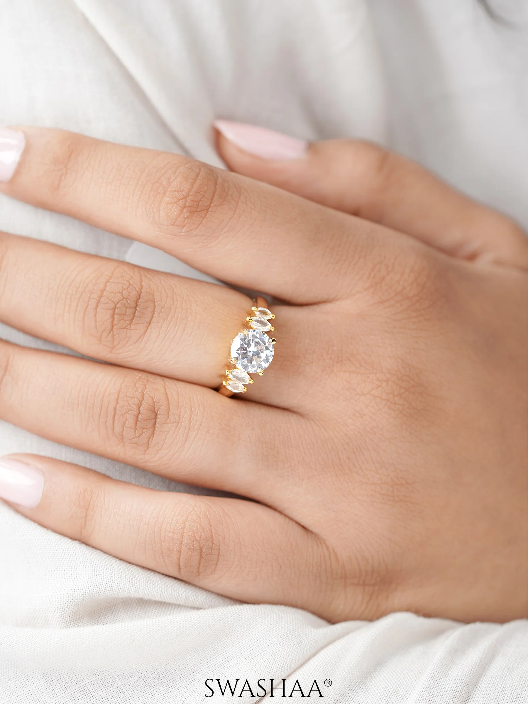 Aas Solitaire 18K Gold Plated Ring - Image 2