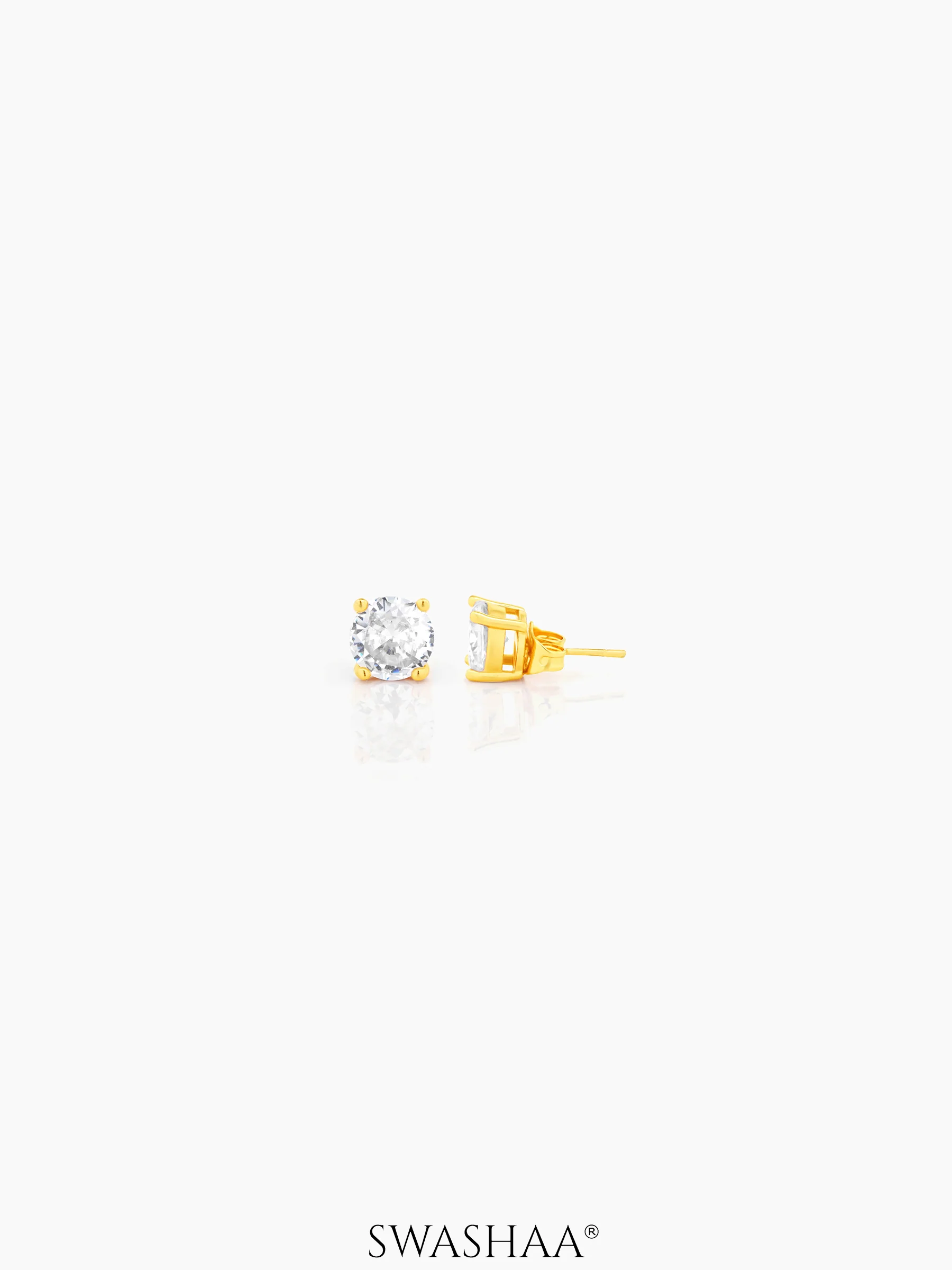 Adia Round Cut Solitaire Women's Stud Earrings