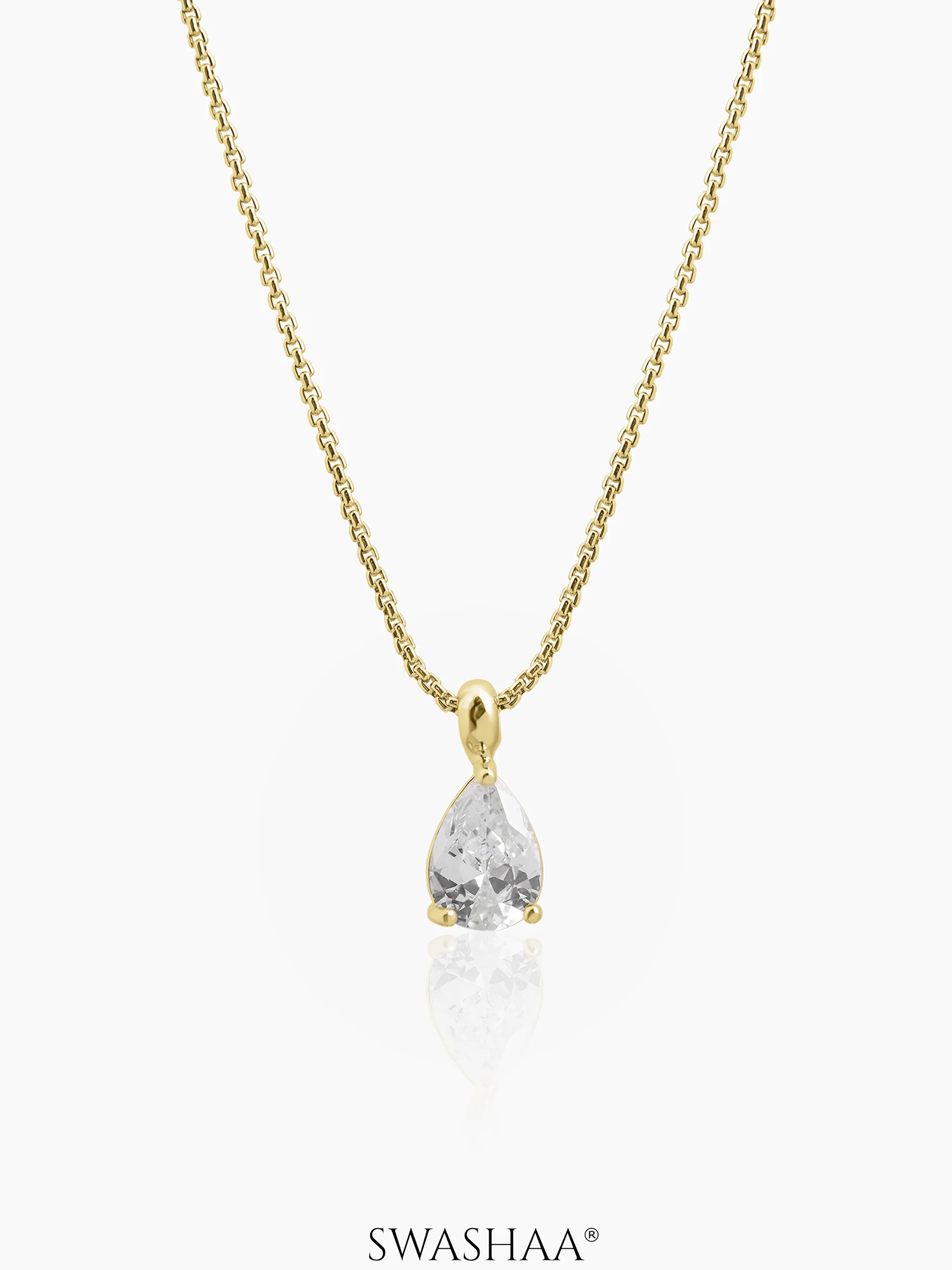 Aveline Tear Drop Solitaire Necklace