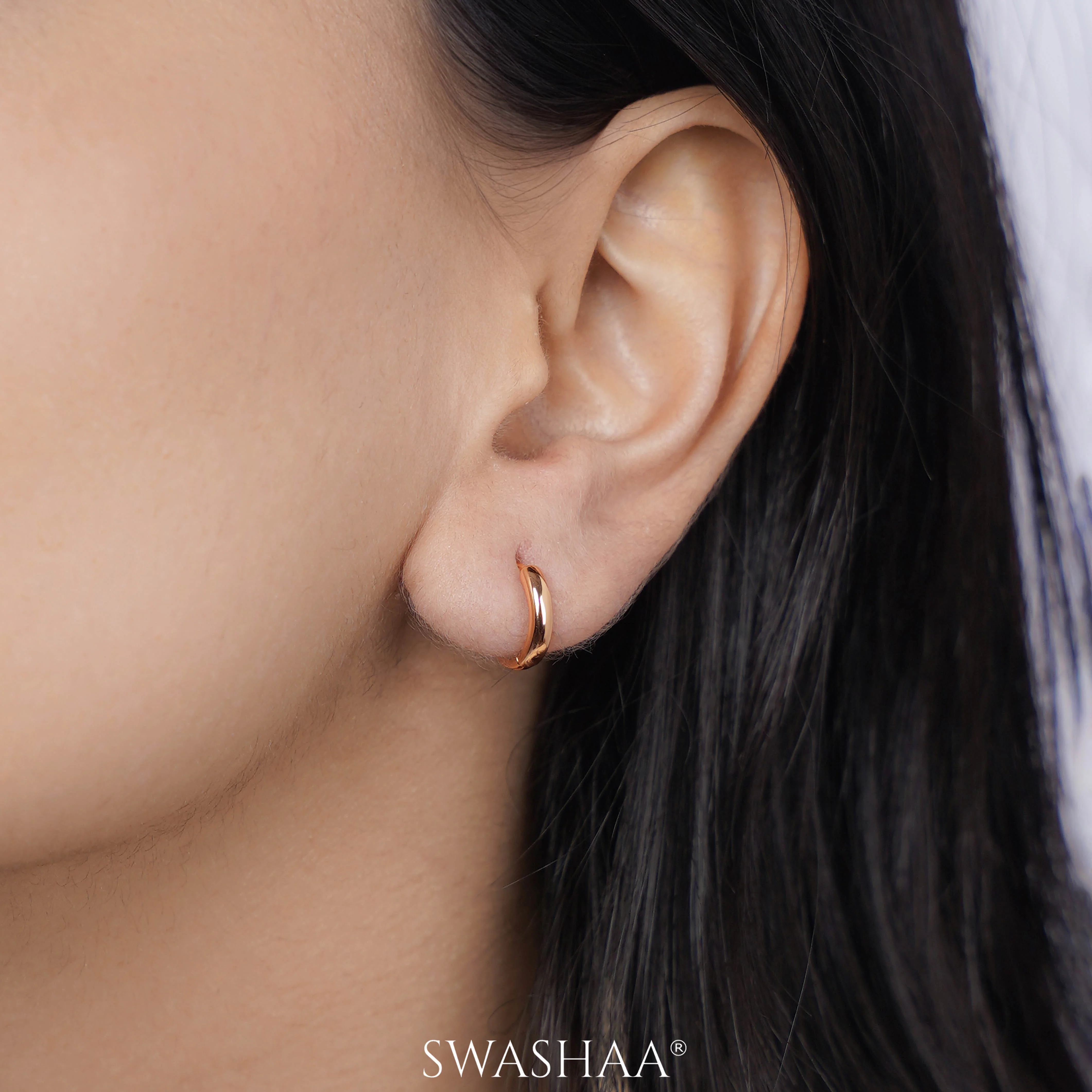 Barbara Rosegold Plated Hoop Earings - Image 2
