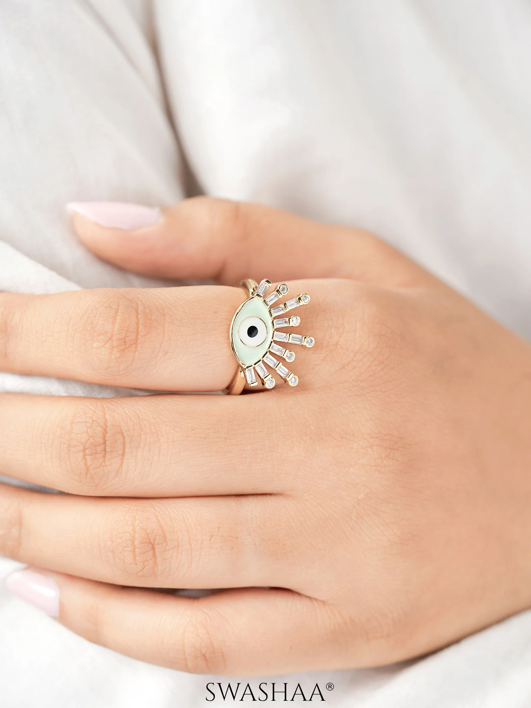 Bruce Eye 18K Gold Plated Ring - Image 9