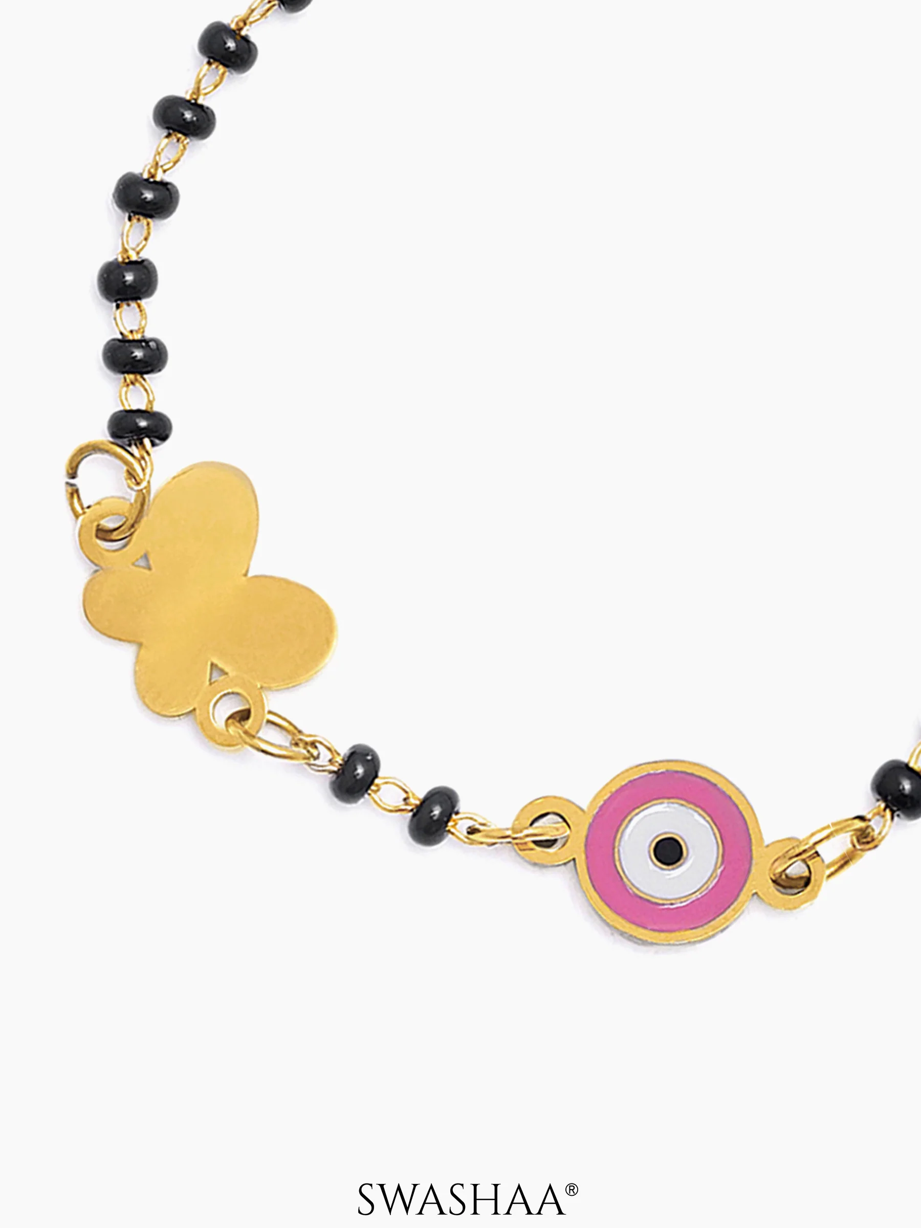 Butterfly Shield 18K Gold Plated Kid's Nazariya Bracelet - Image 5