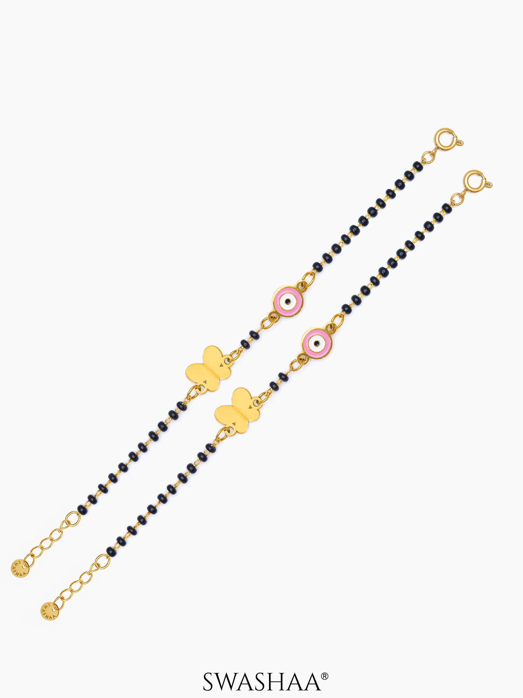 Butterfly Shield 18K Gold Plated Kid's Nazariya Bracelet - Image 6