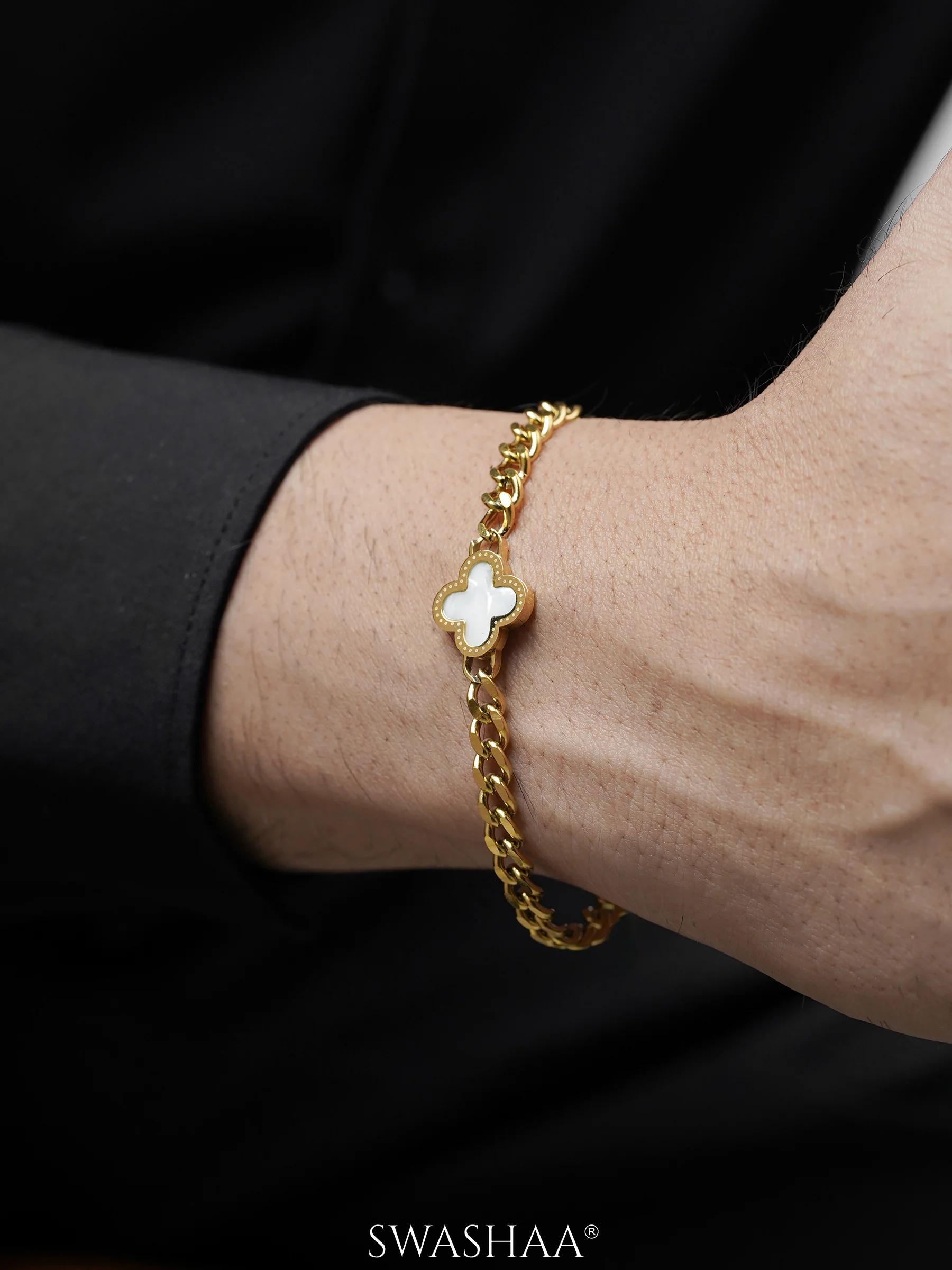 Clover Chain Men's Bracelet - Image 11