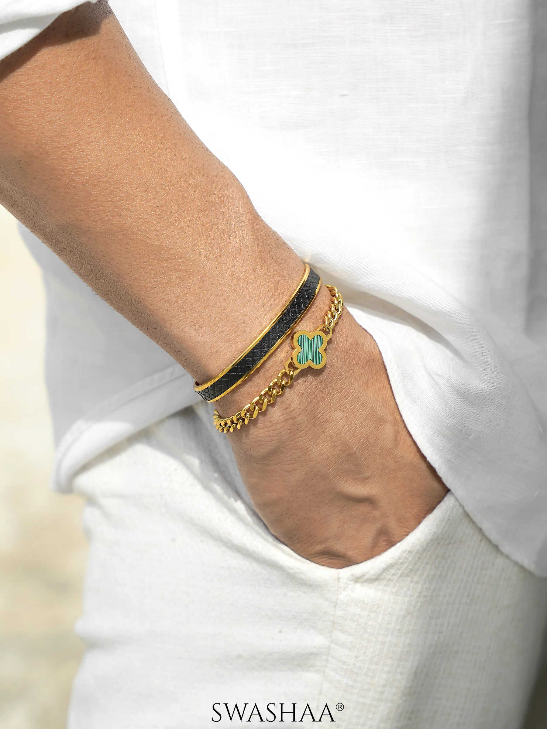 Clover Chain Men's Bracelet - Image 13