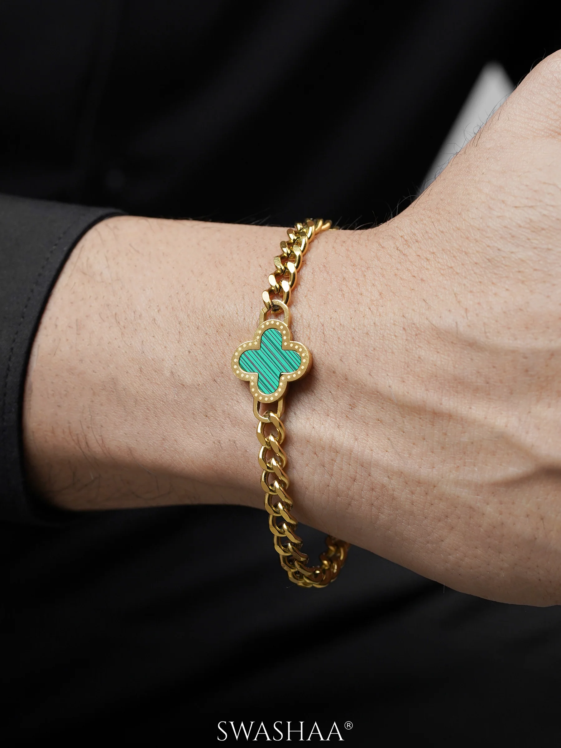 Clover Chain Men's Bracelet - Image 3