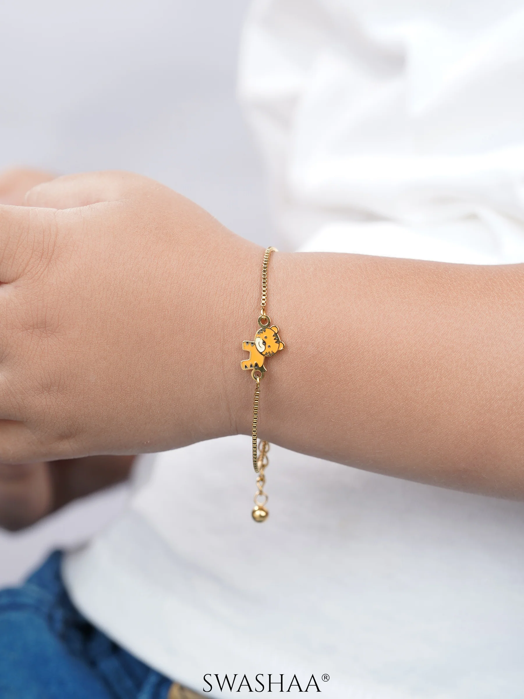 Cub Charm 18K Gold Plated Kid's Bracelet - Image 2