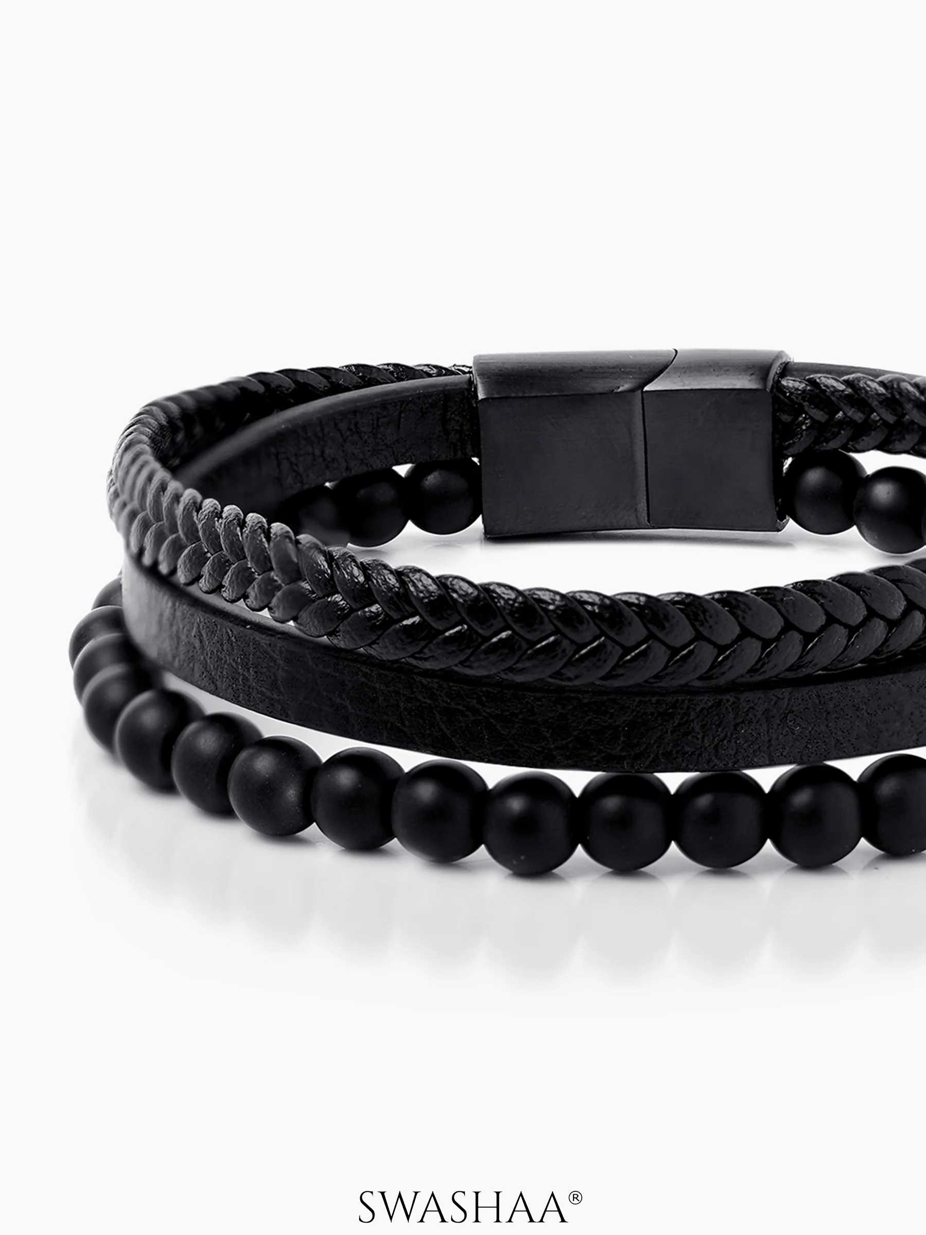 Damon Men's Leather Bracelet - Image 3