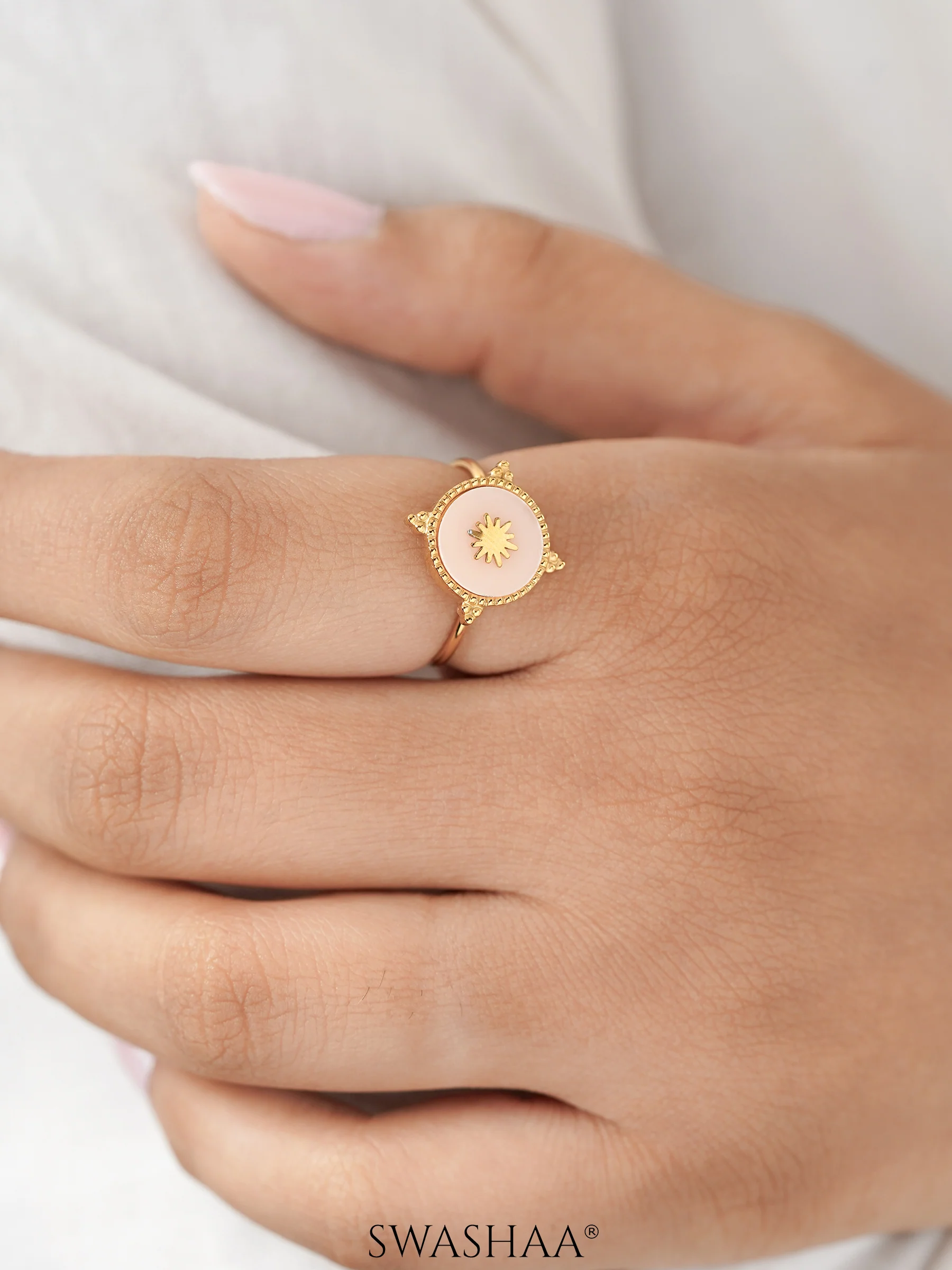 Domicia Sun 18K Gold Plated Ring - Image 2