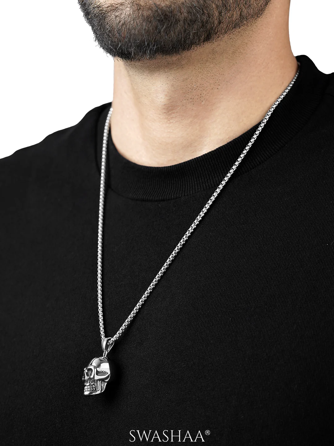 Draz Hollow Skull Men's Chain Pendant - Image 4