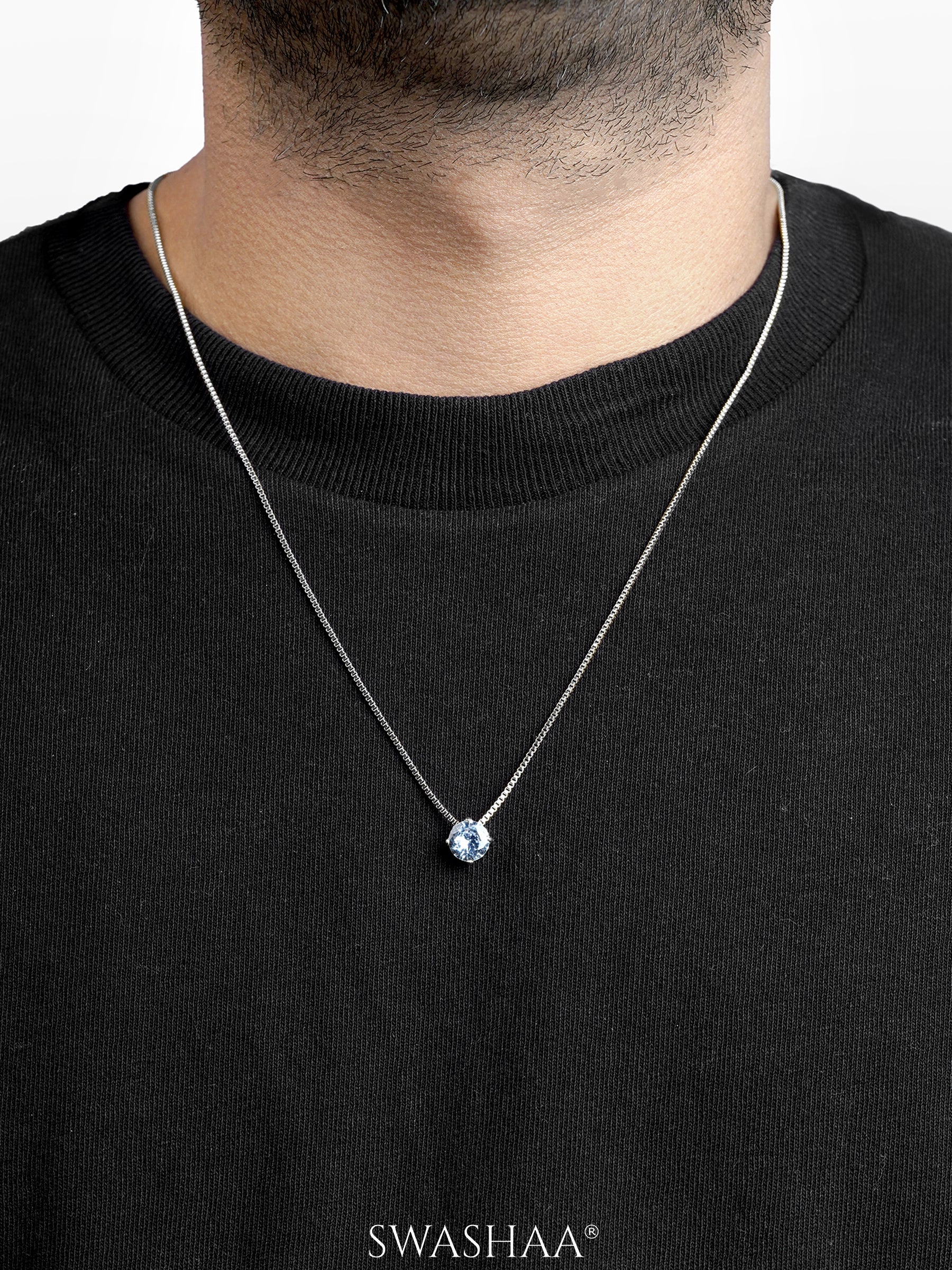 Drevan Solitaire Men's Chain Pendant - Image 2
