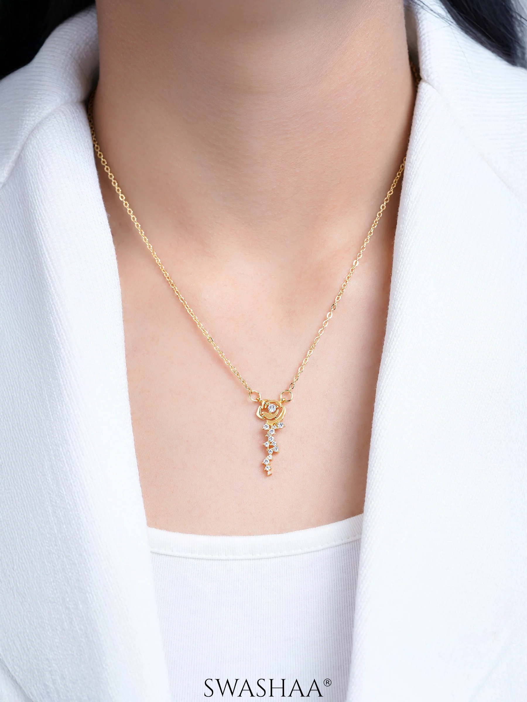 Elaria Blush Vine Necklace - Image 5