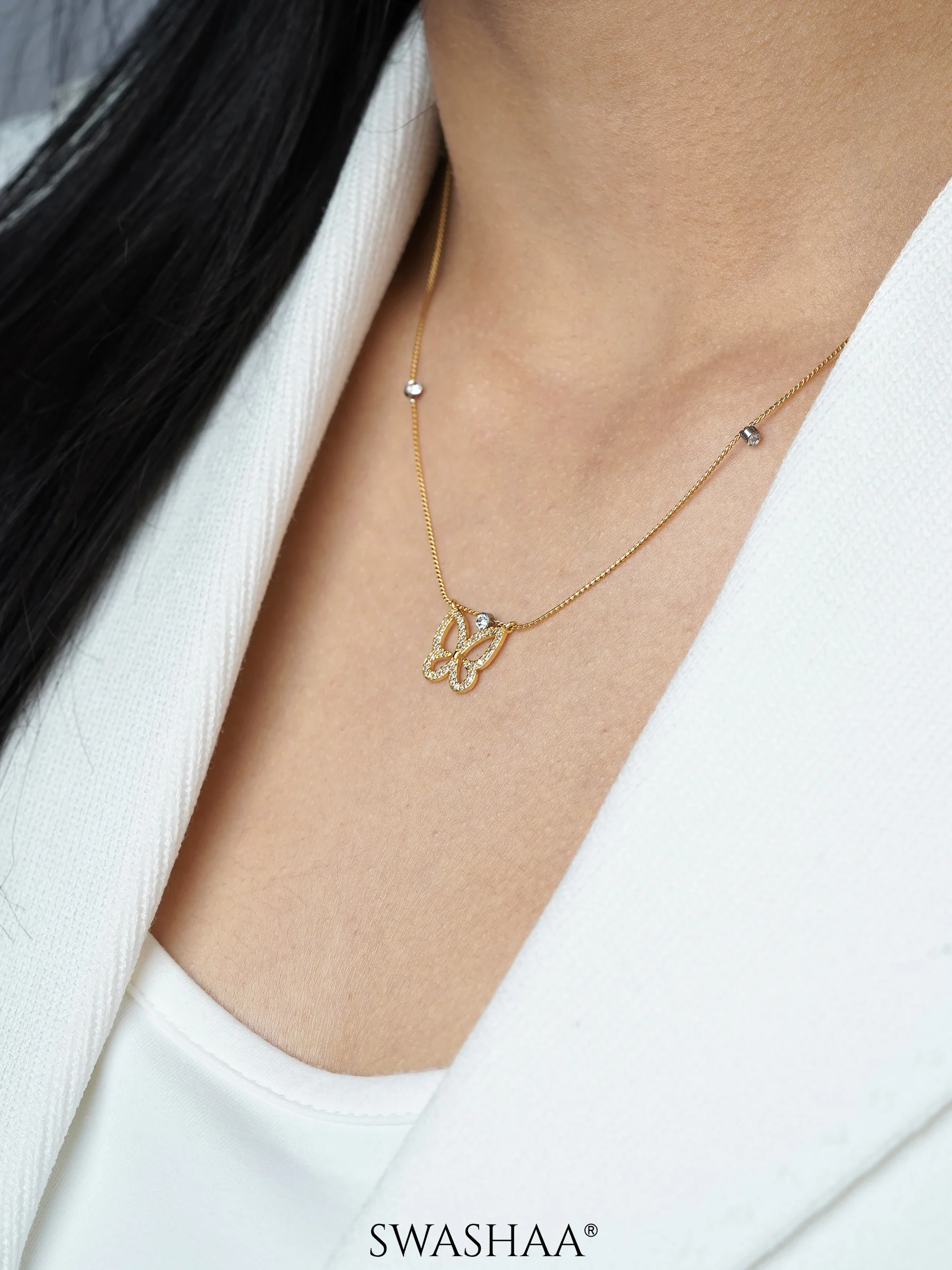 Evania Butterfly 18K Gold Plated Necklace - Image 3