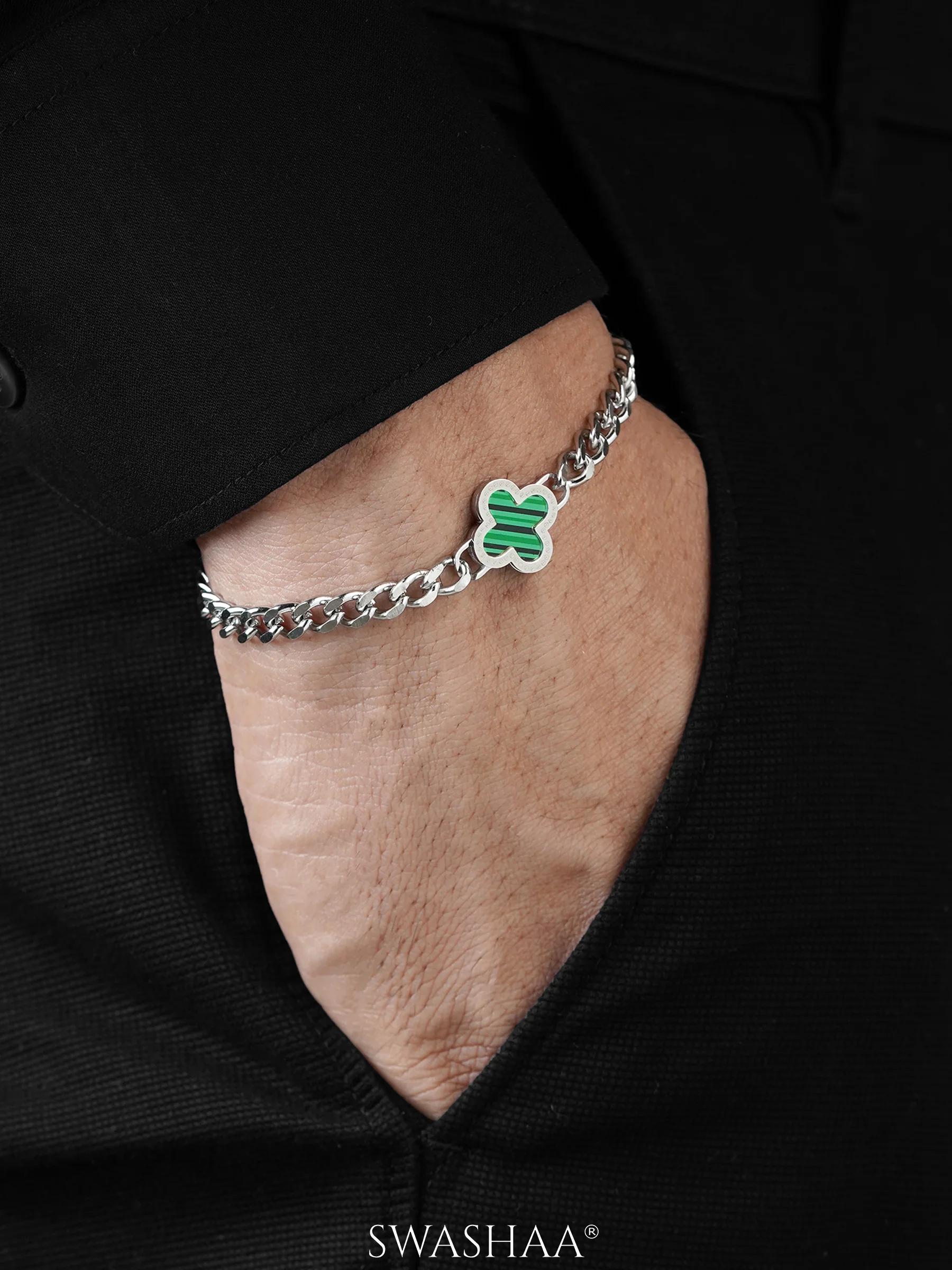 Clover Chain Men's Bracelet - Image 5