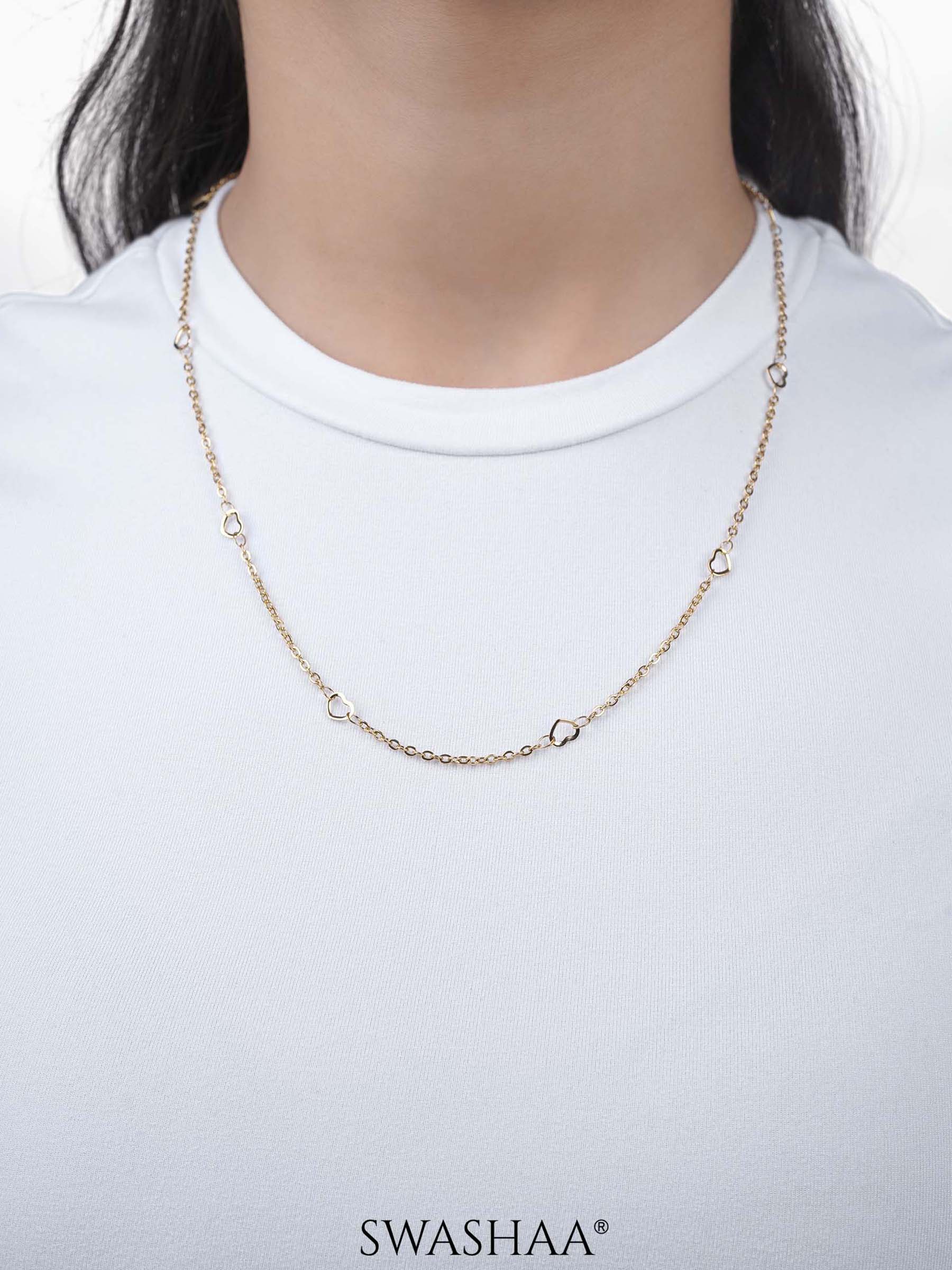 Flavia Heart 18K Gold Plated Women's Chain - Image 2