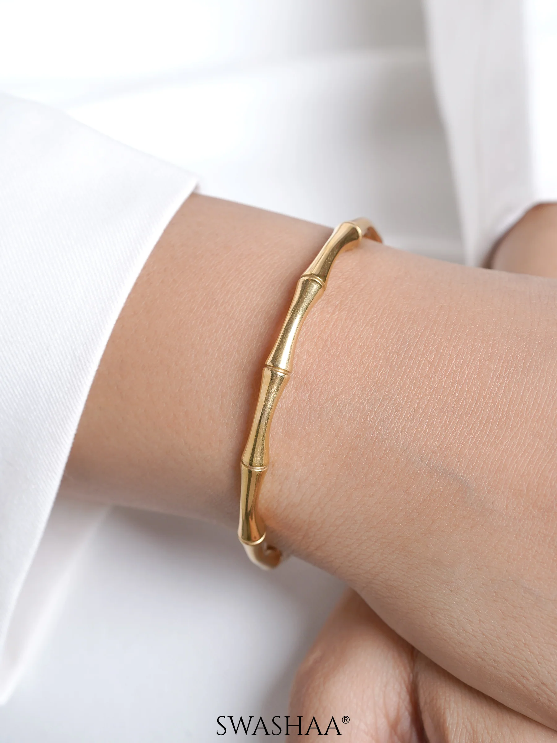 Gianella Bamboo Link Cuff Bracelet - Image 3
