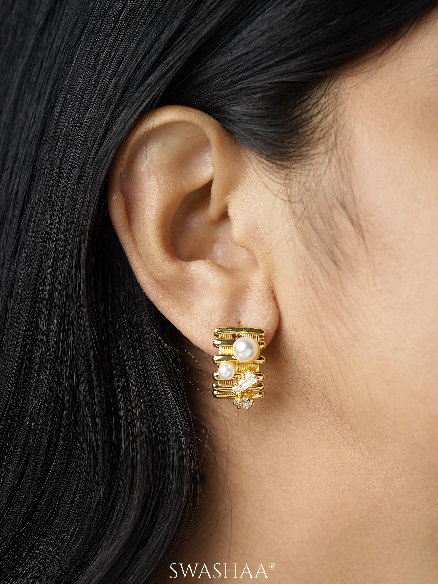 Hanoi Pearl 18K Gold Plated Earrings - Image 3