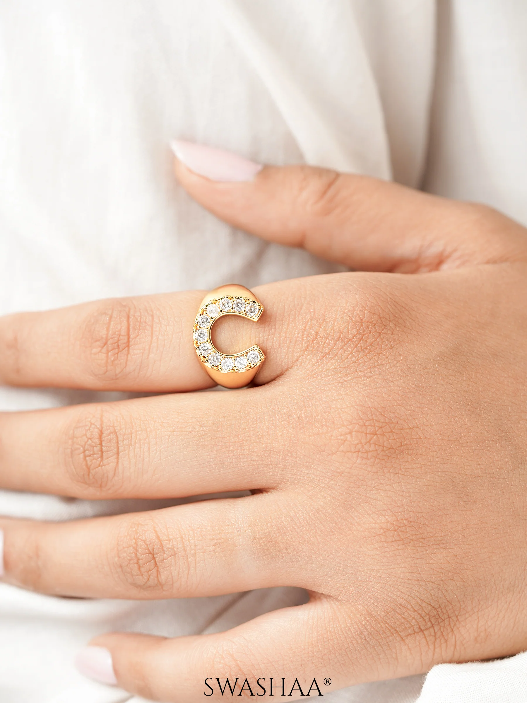 Horseshoe 14K Gold Plated Ring - Image 2