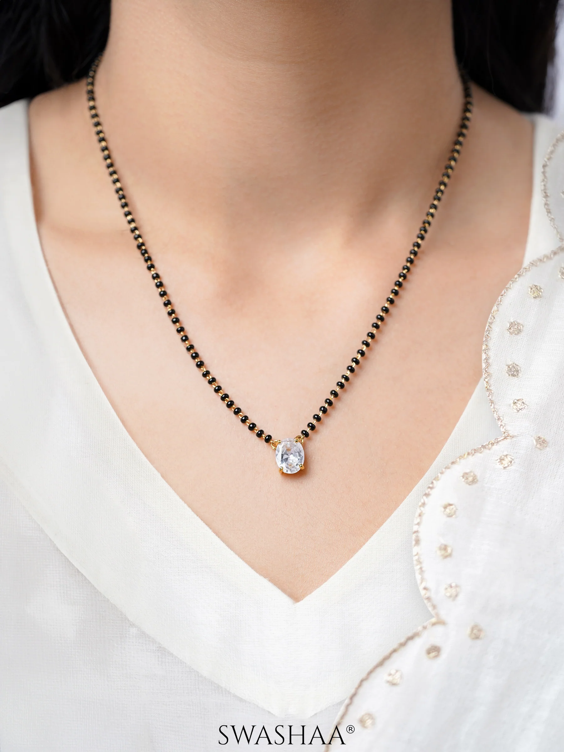 Ishani Oval Solitaire Mangalsutra - Image 2