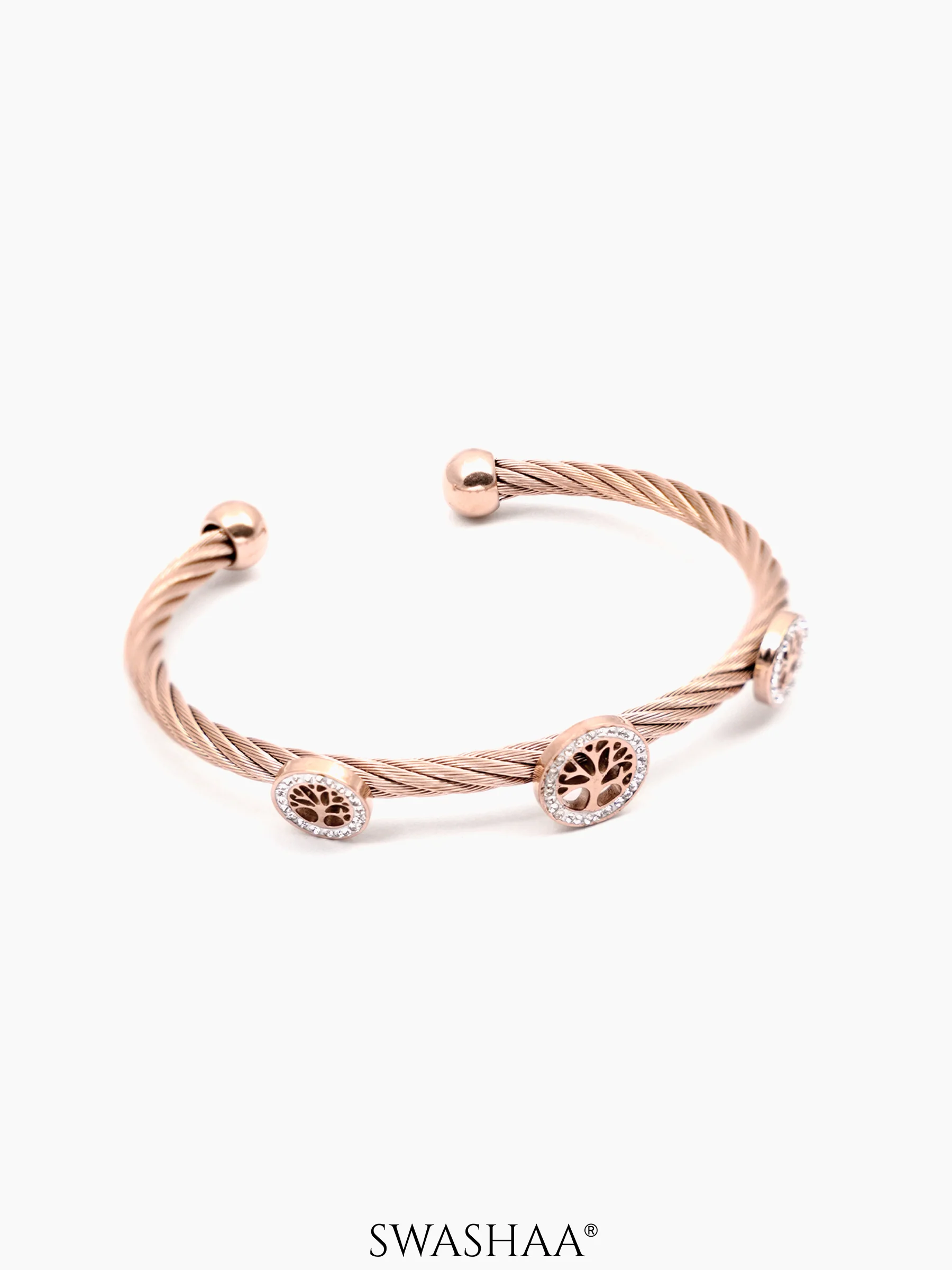 Izalea Lifetree Cuff Rosegold Plated Bracelet - Image 4