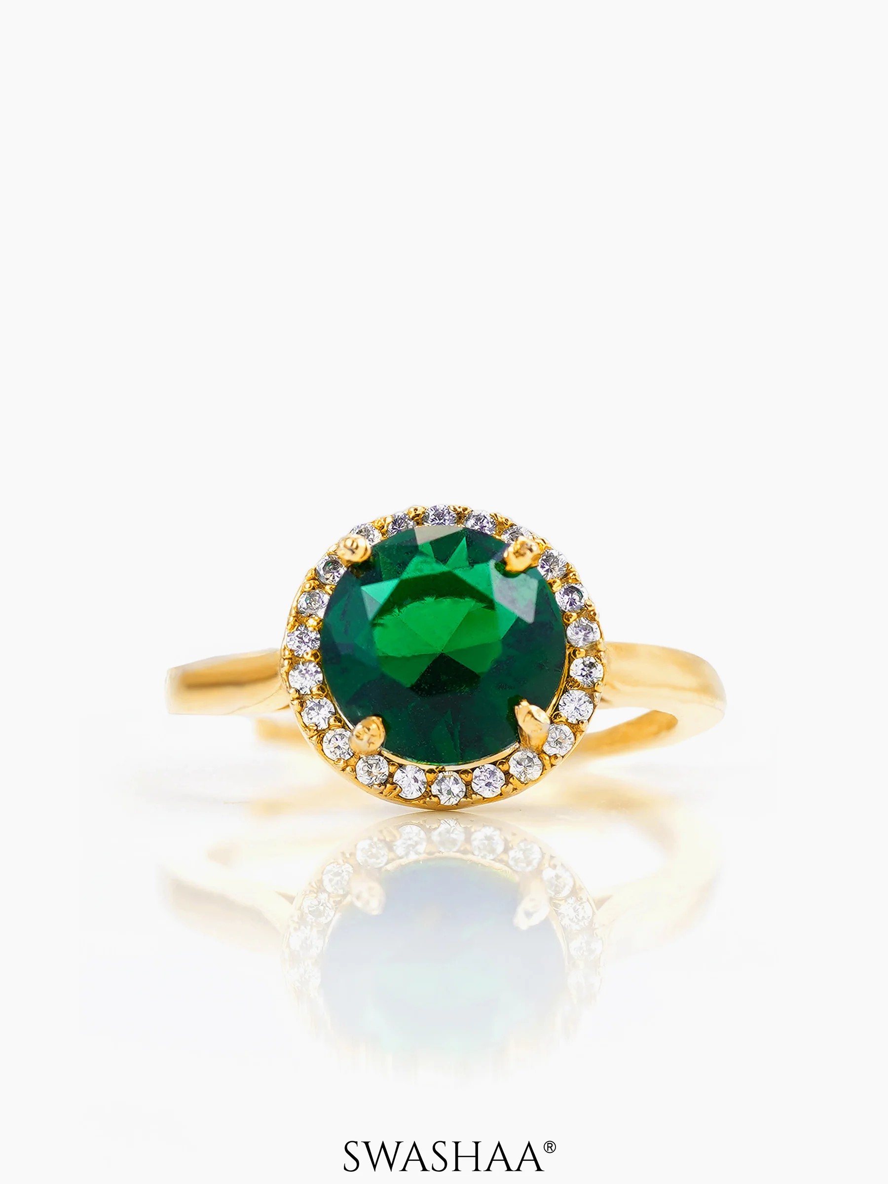 Jivika Emarald 18K Gold Plated Ring - Image 3
