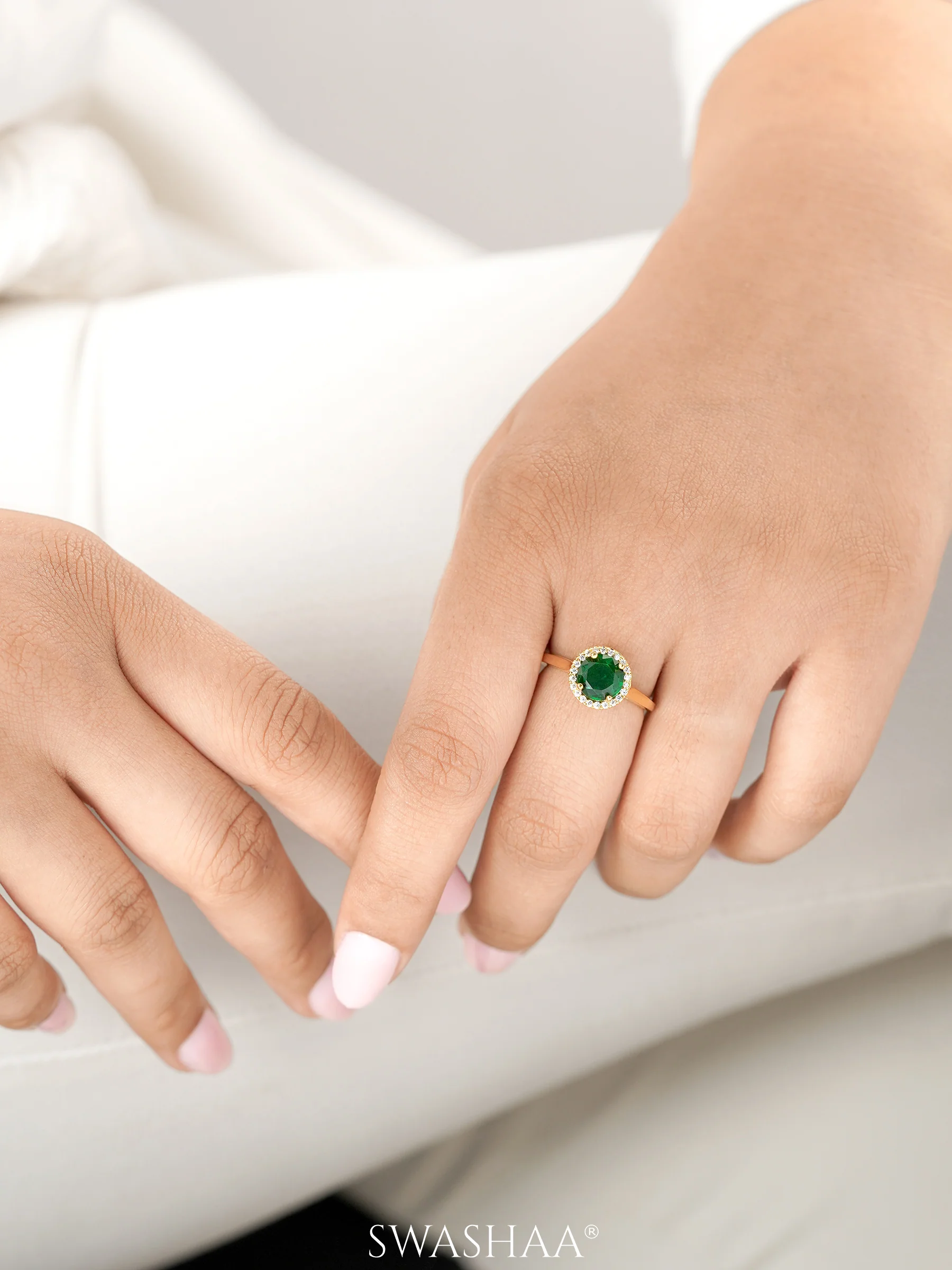 Jivika Emarald 18K Gold Plated Ring - Image 4