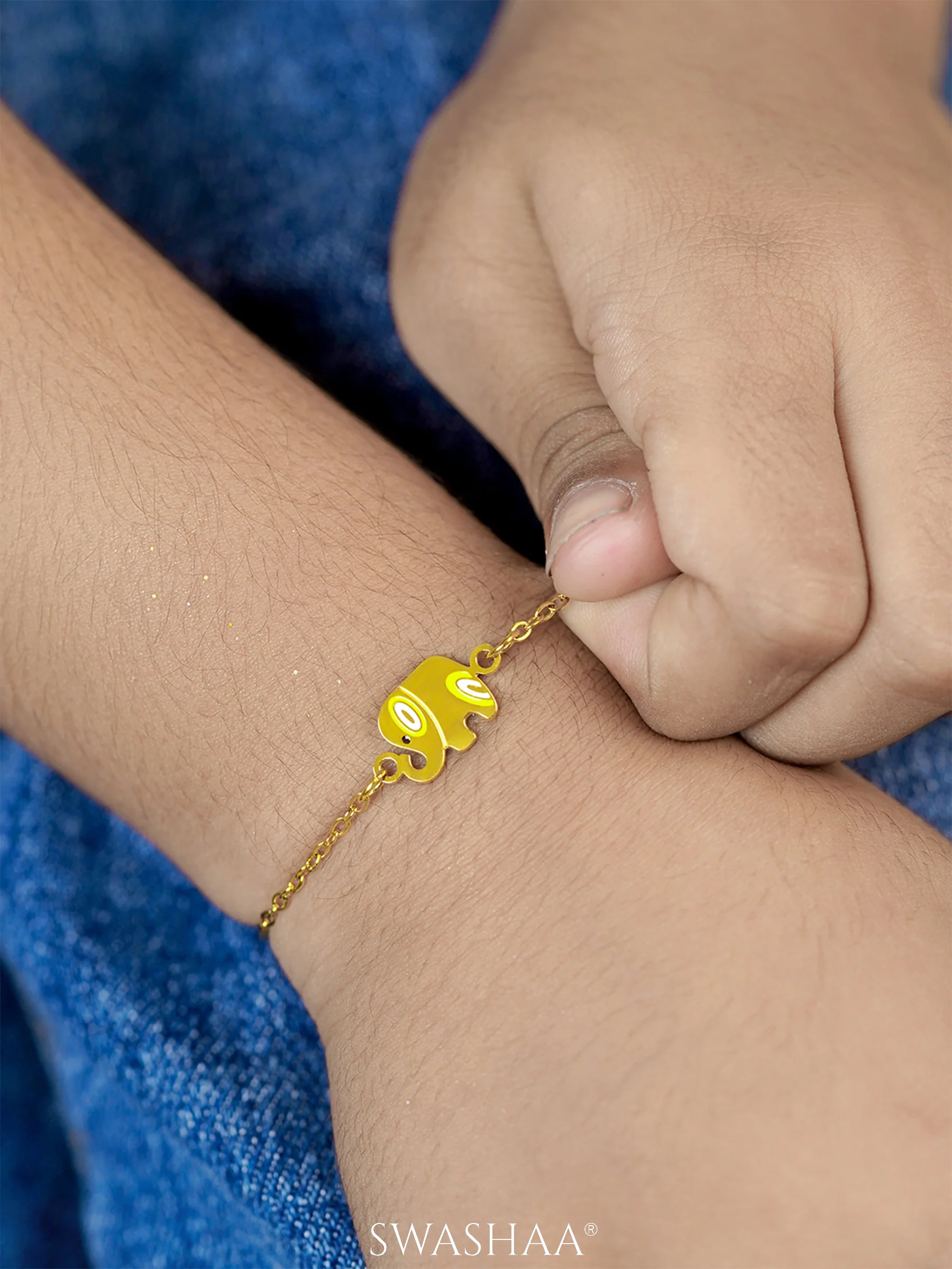 Lazy Elephant 18K Gold Plated Kid's Bracelet - Image 3