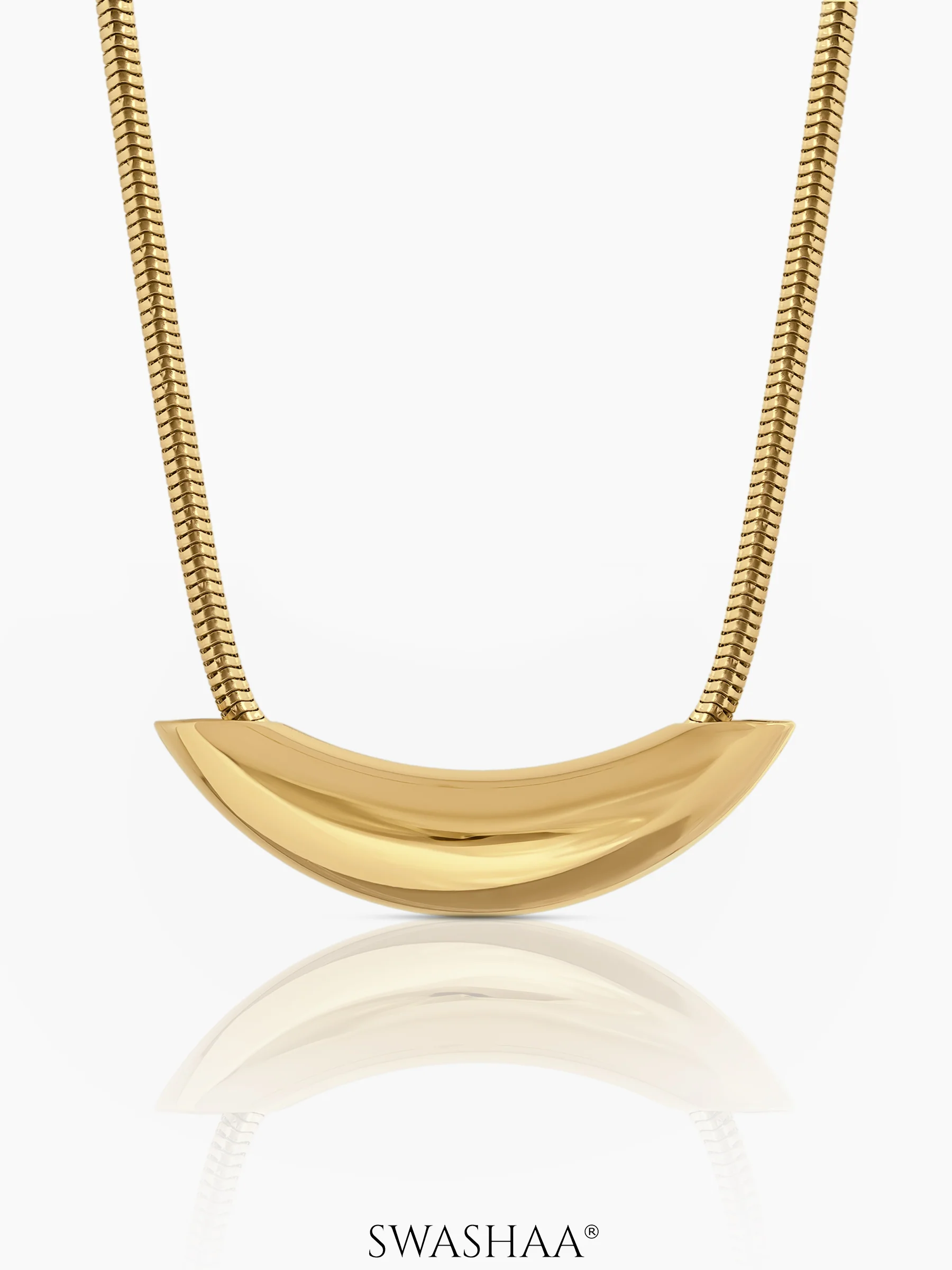 Luna Crescent Bold Snake Chain Necklace
