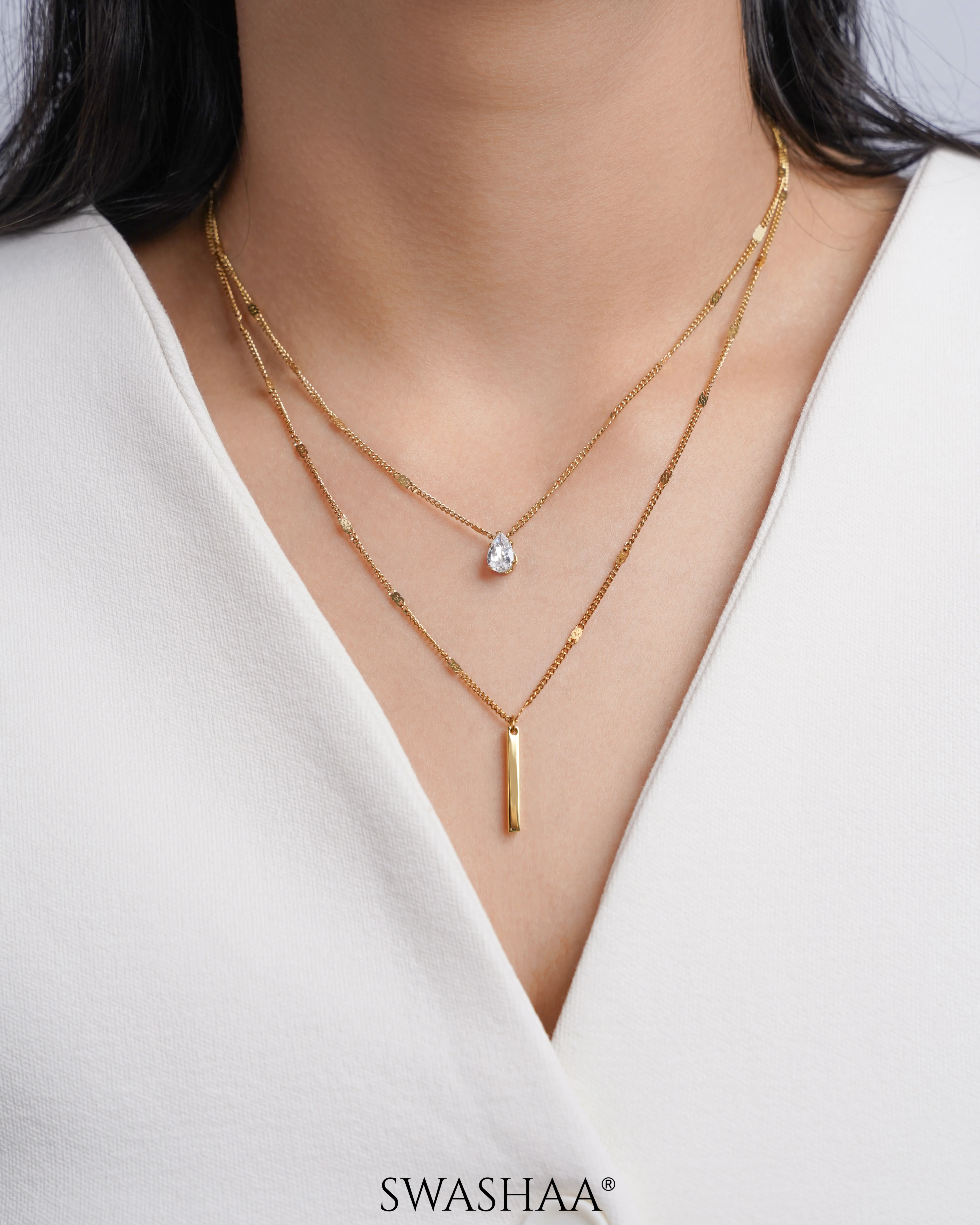 Lynna Bar Layered Necklace - Image 2