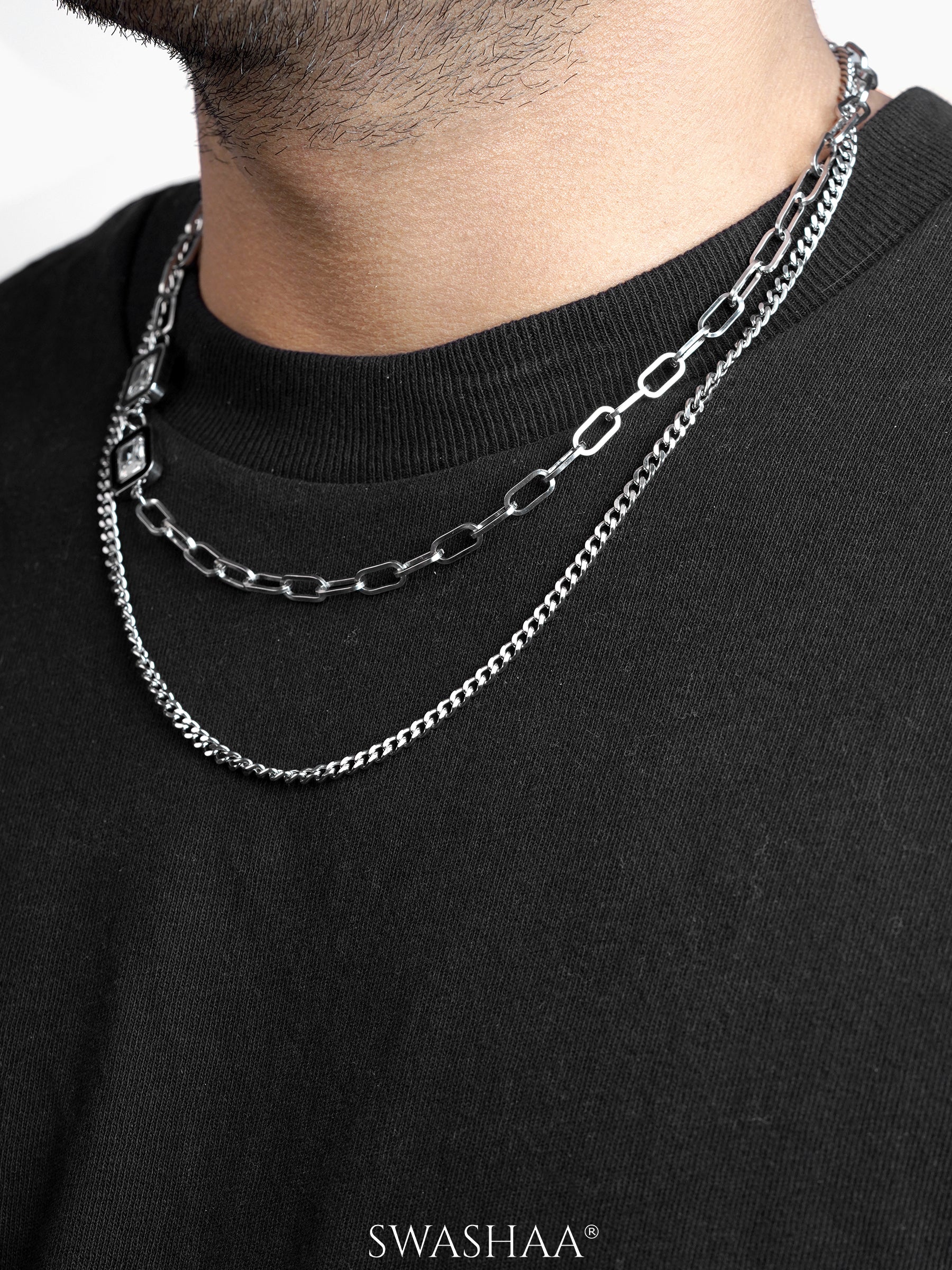 Maelin Solitaire Layered Men's Chain - Image 3