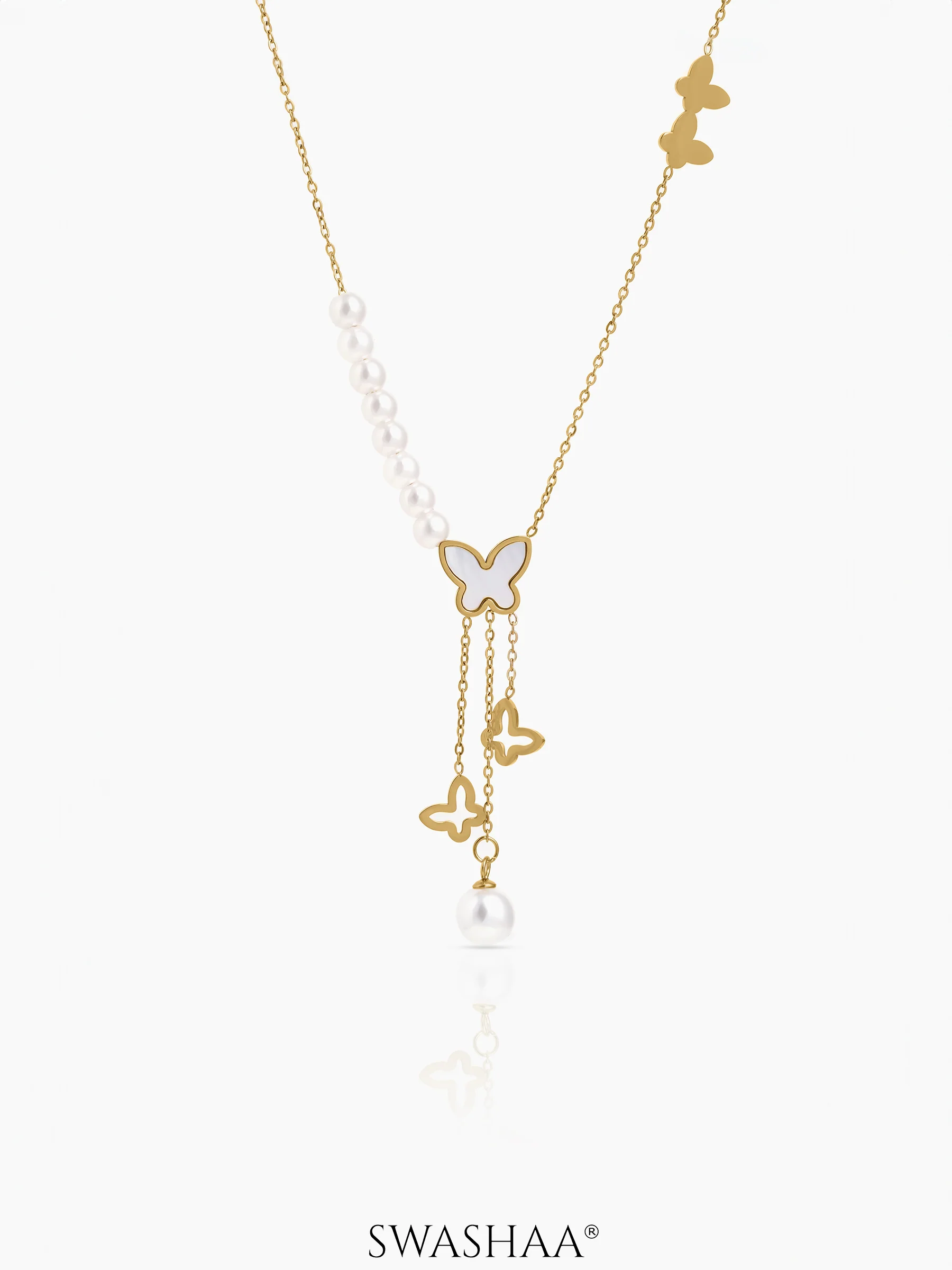 Mireya Butterfly Pearl Necklace