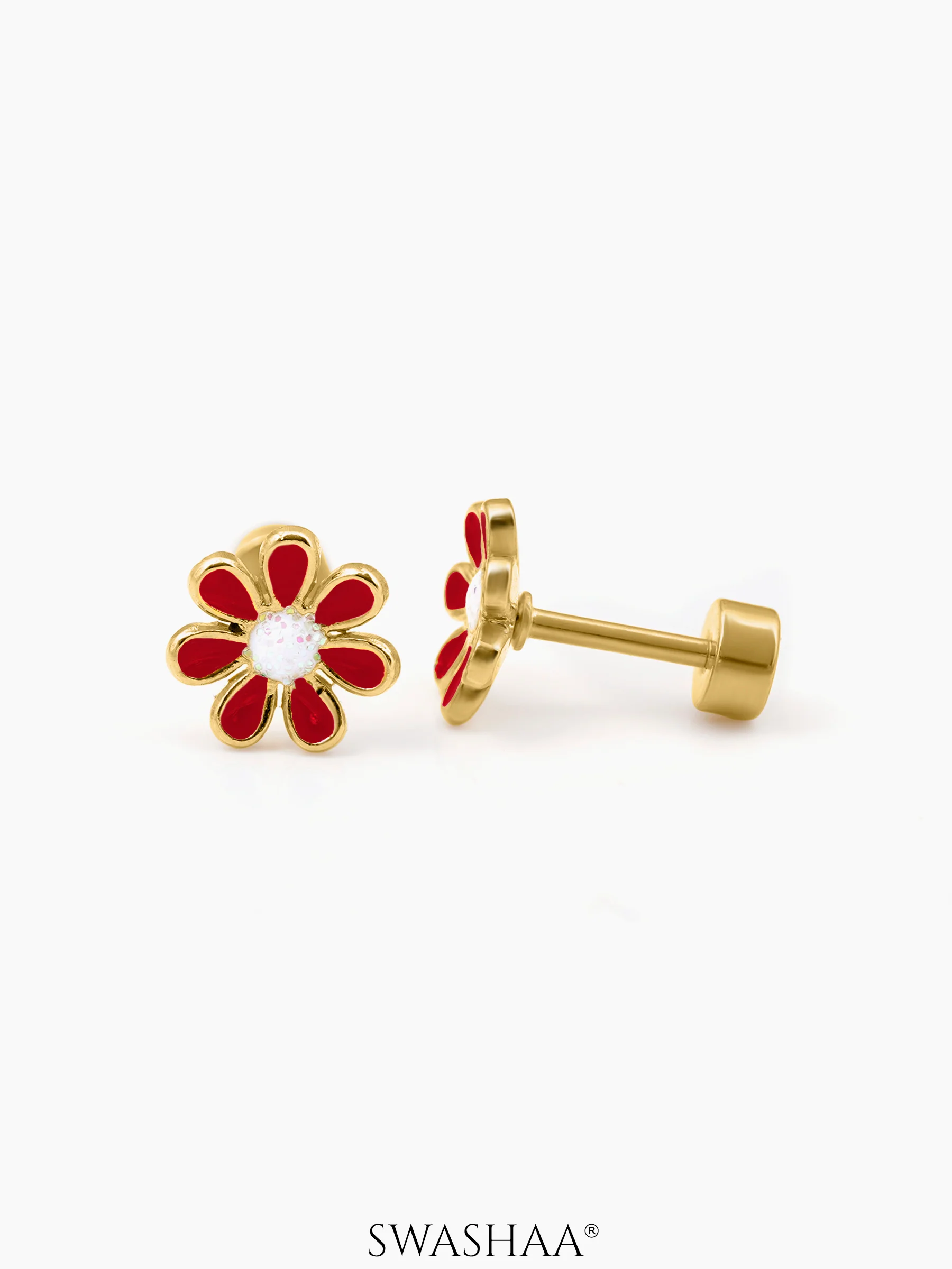 Miss Flower 18K Gold Plated Kid's Earrings - Image 11