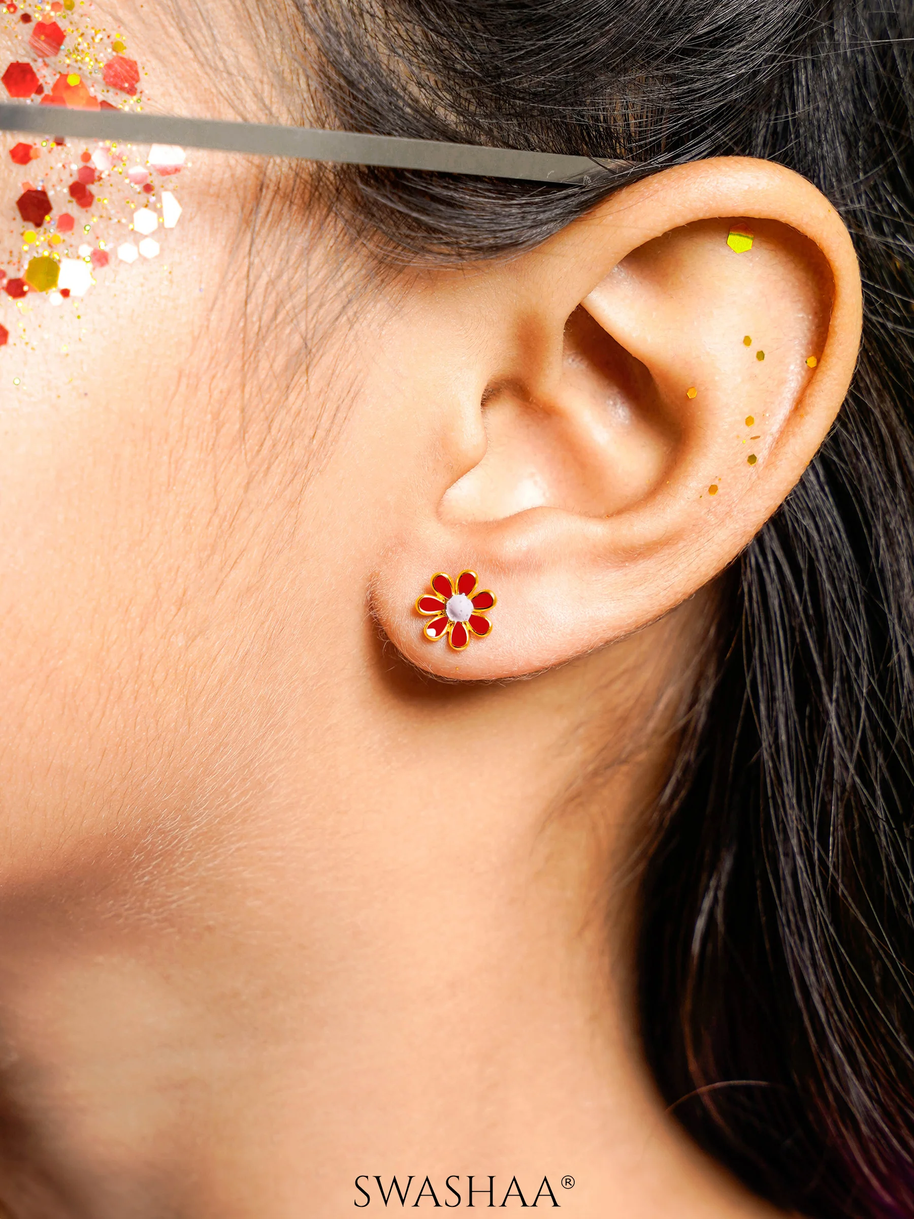 Miss Flower 18K Gold Plated Kid's Earrings - Image 12