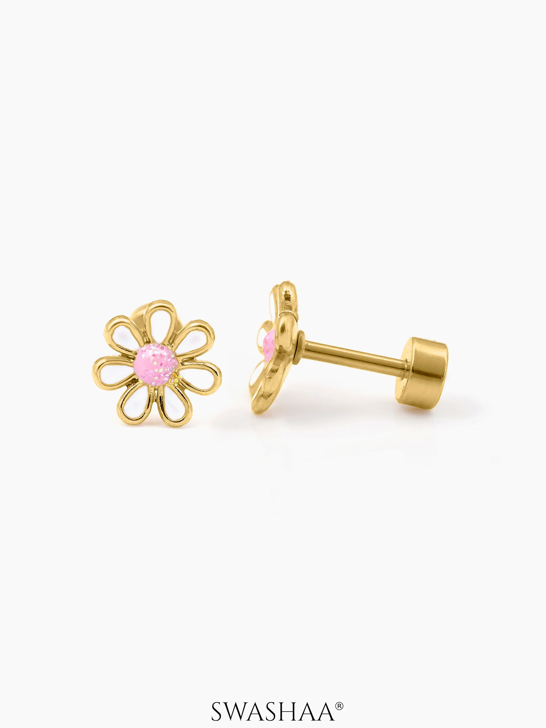 Miss Flower 18K Gold Plated Kid's Earrings - Image 5