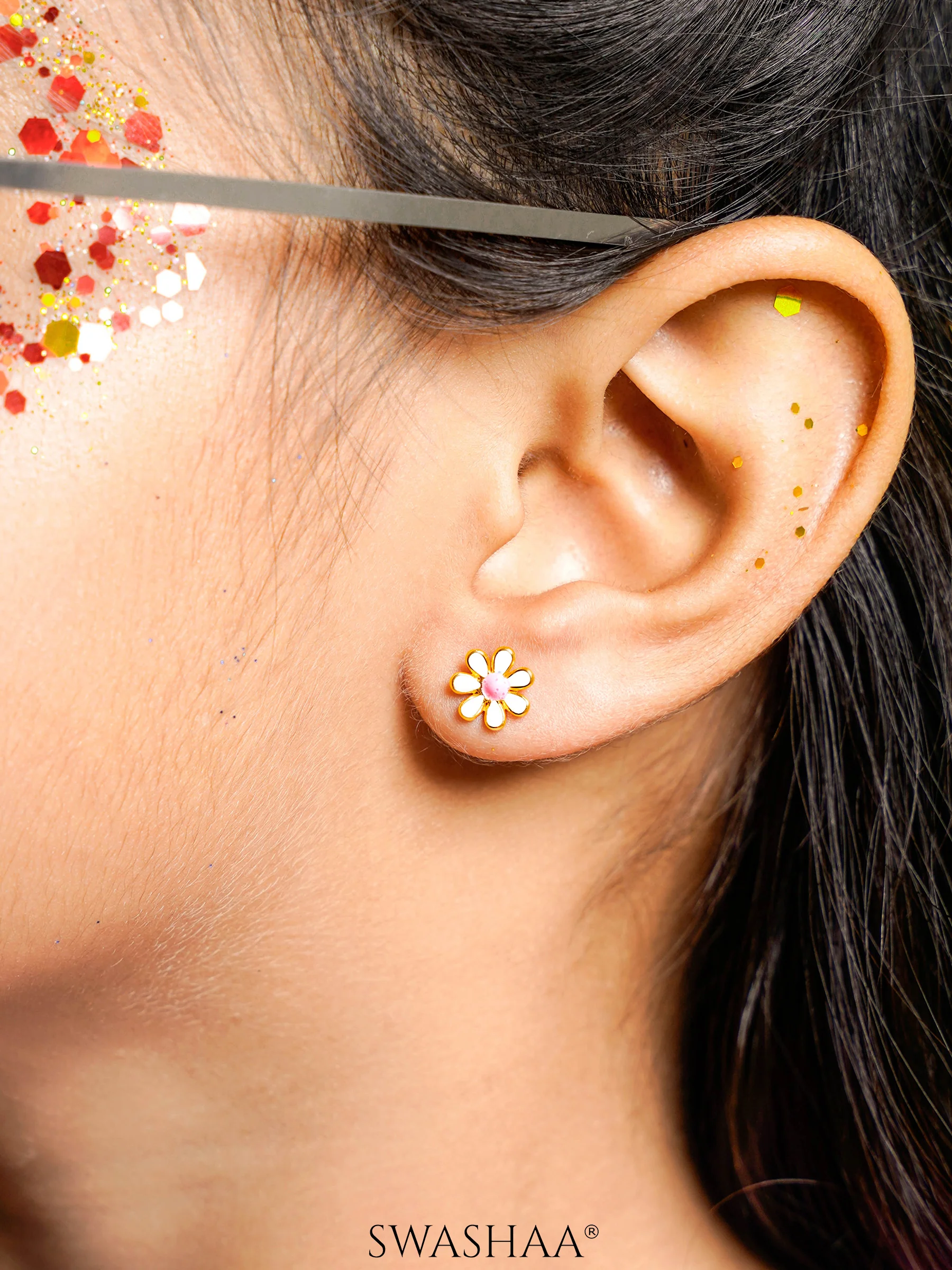 Miss Flower 18K Gold Plated Kid's Earrings - Image 6
