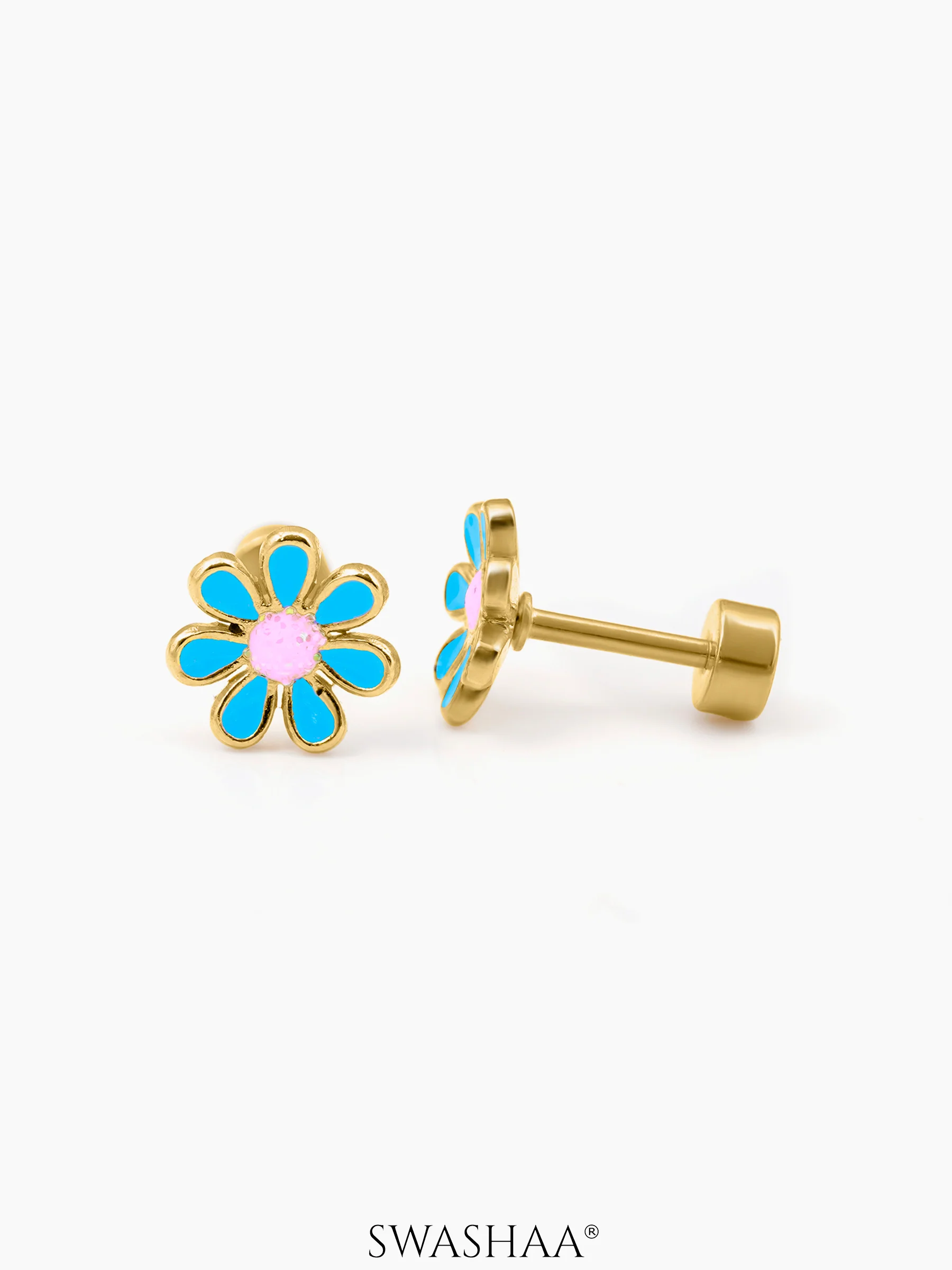 Miss Flower 18K Gold Plated Kid's Earrings - Image 7