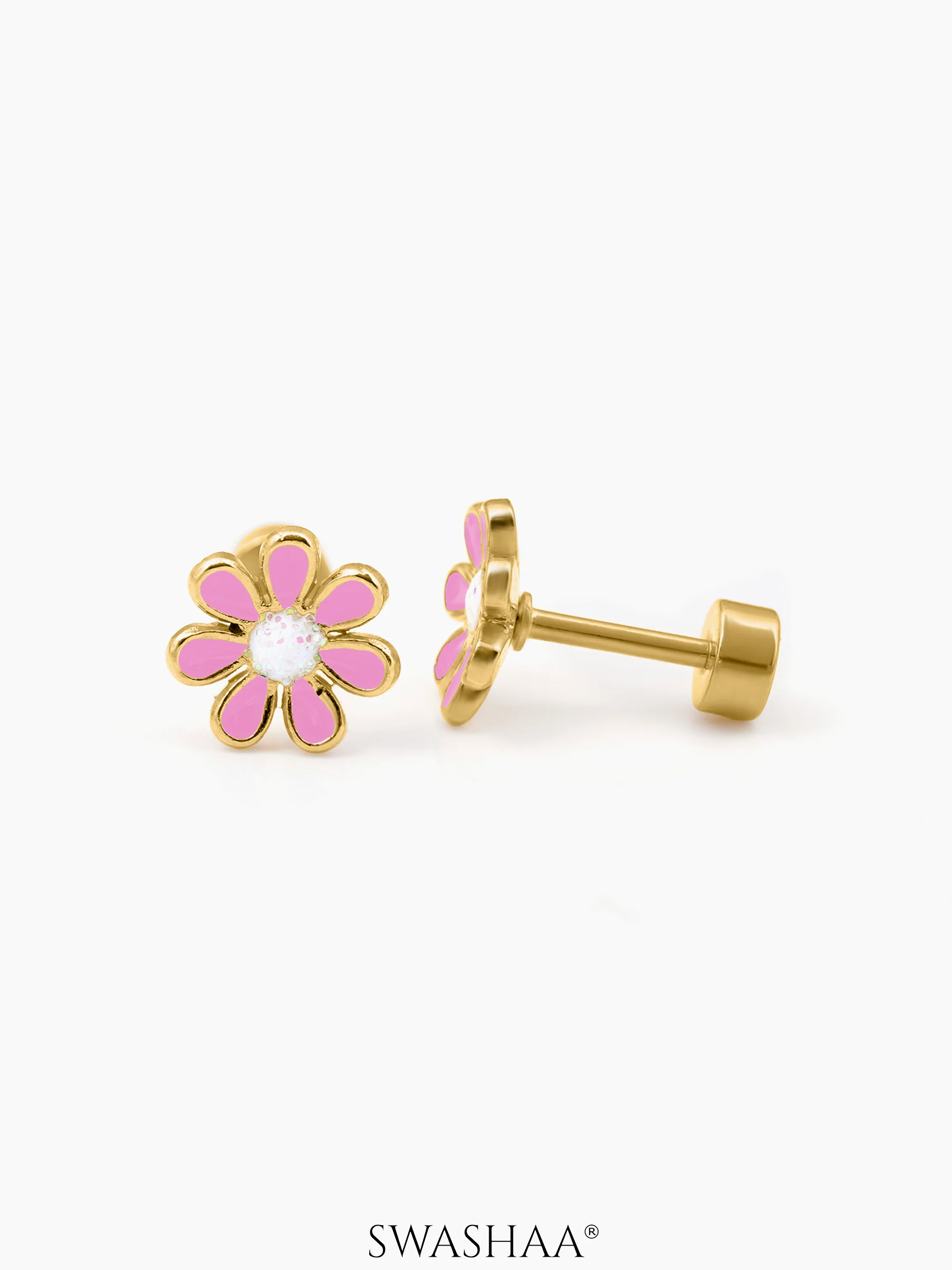 Miss Flower 18K Gold Plated Kid's Earrings - Image 9