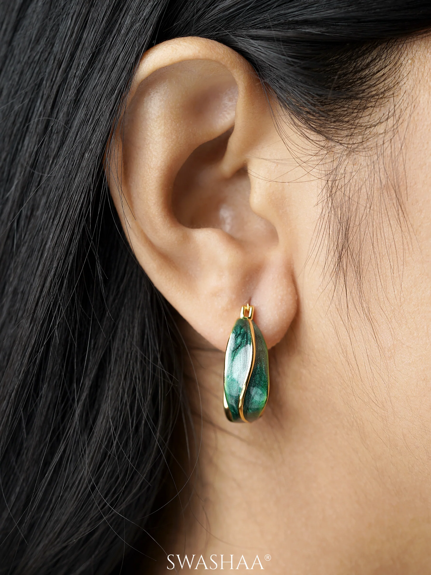 Moringa 18K Gold Plated Hoop Earrings - Image 2