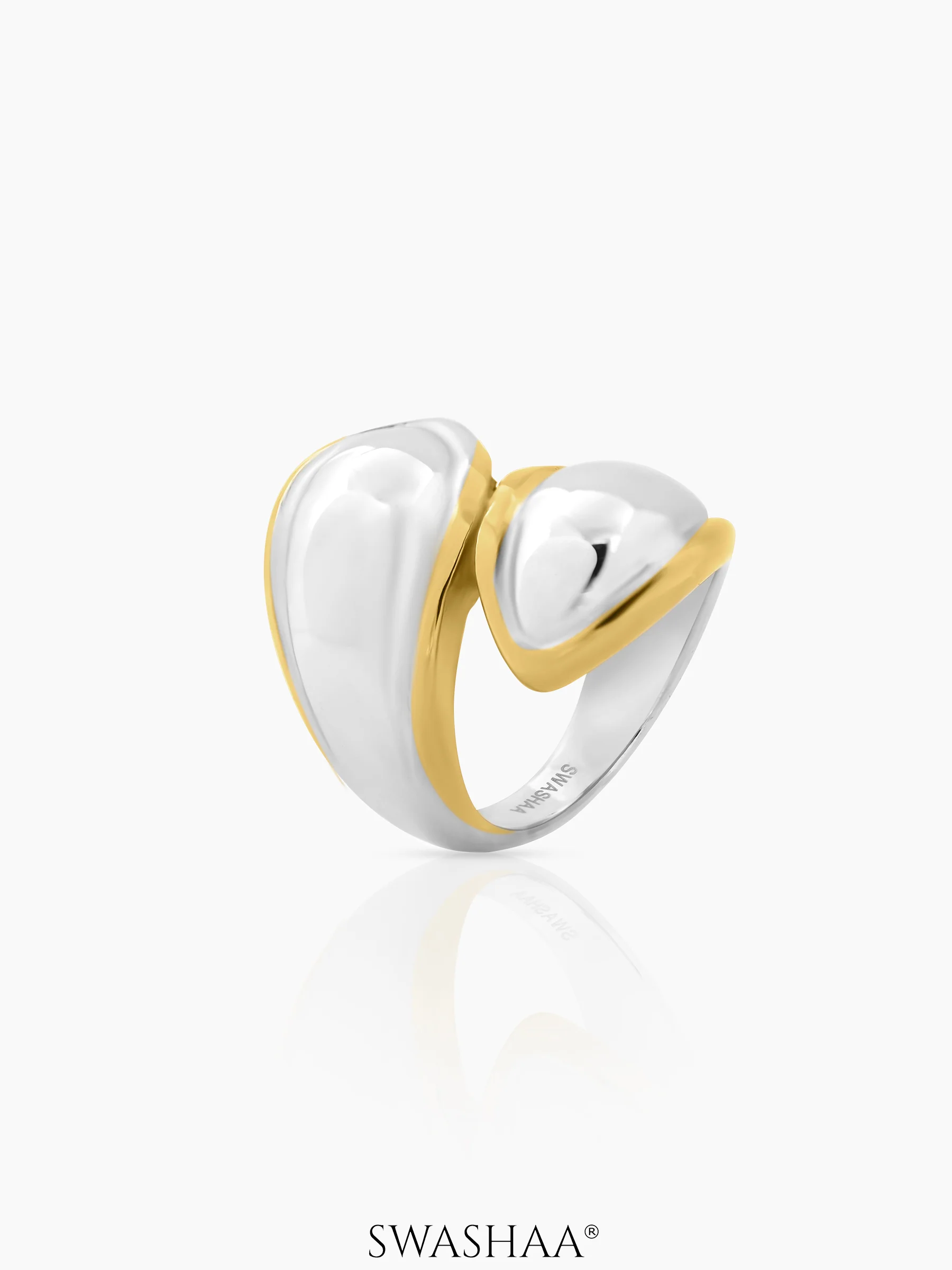 Naori Swirl Dual Tone Ring