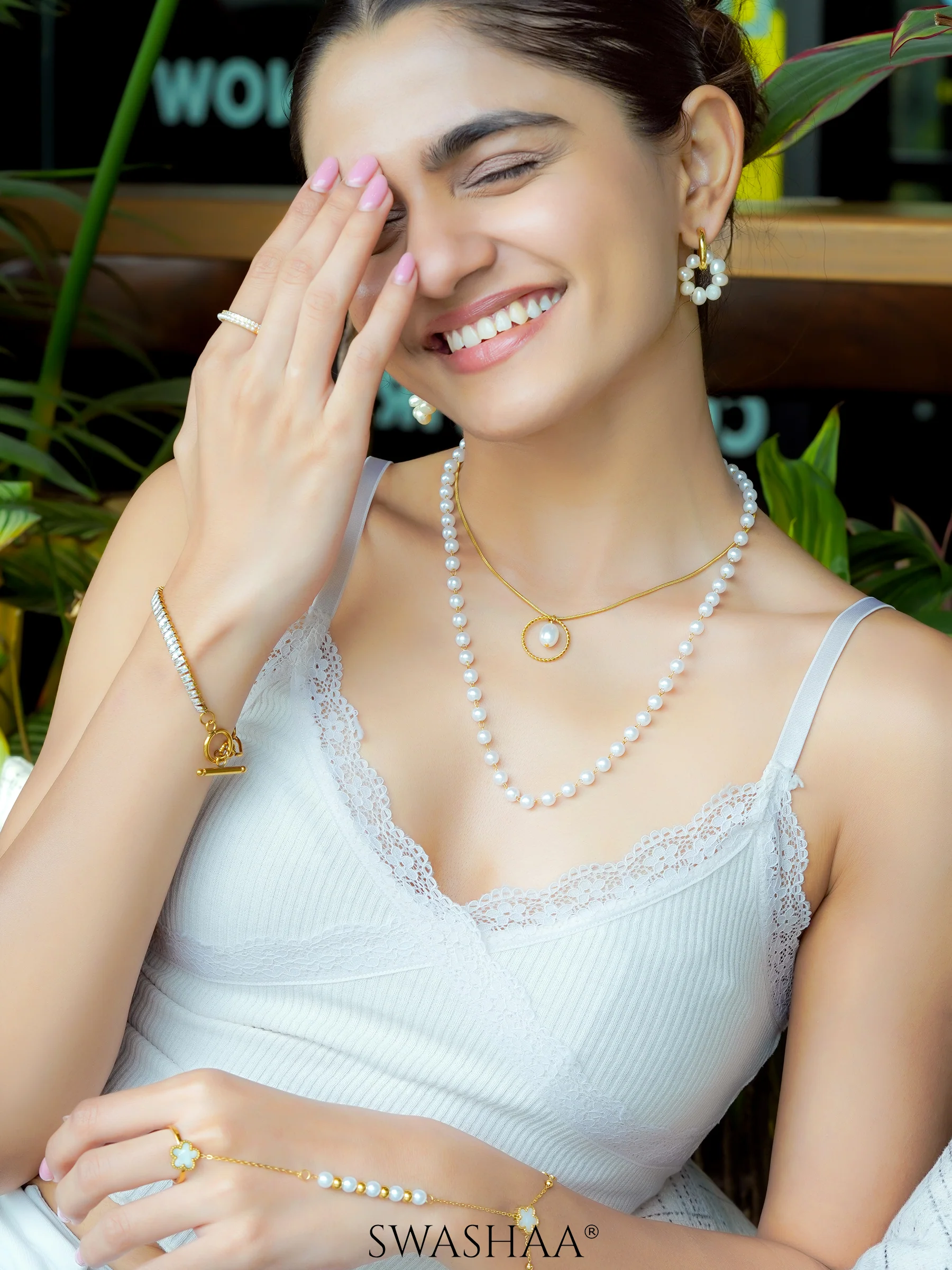 Olay Pearl 18K Gold Plated Necklace - Image 3