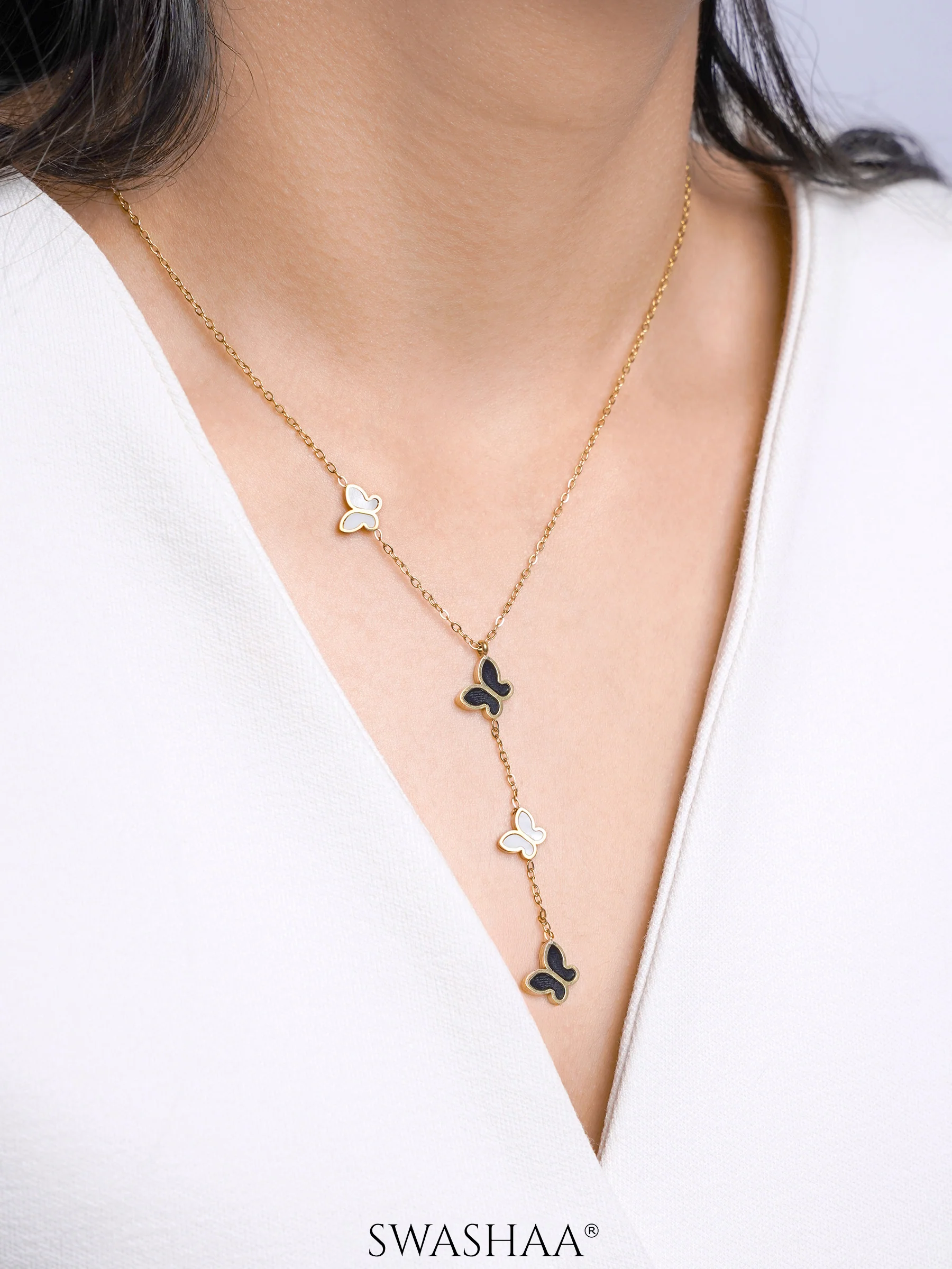 Raina Butterfly 18K Gold Plated Necklace - Image 3