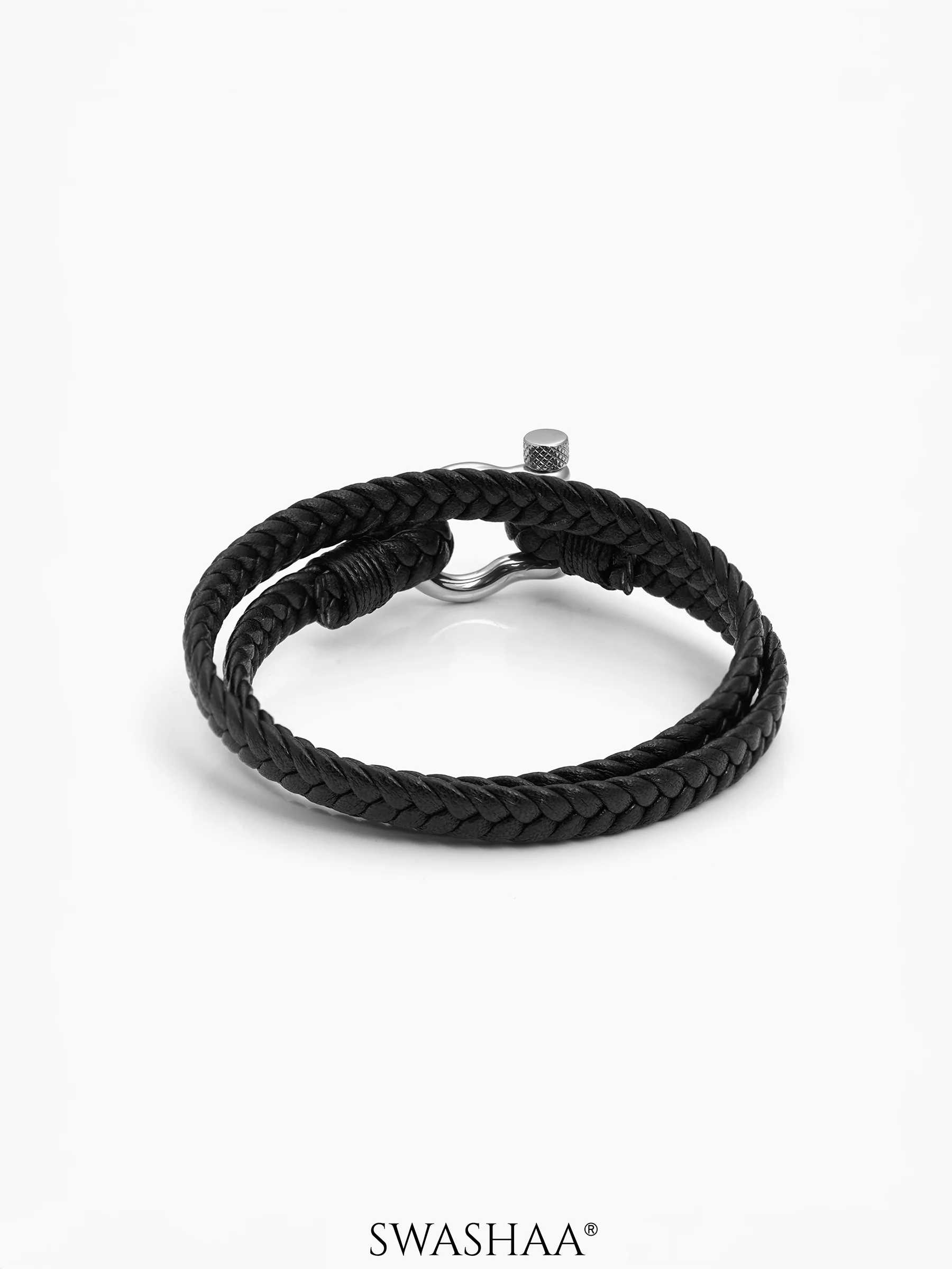 Ravik Twist Men's Leather Bracelet - Image 3