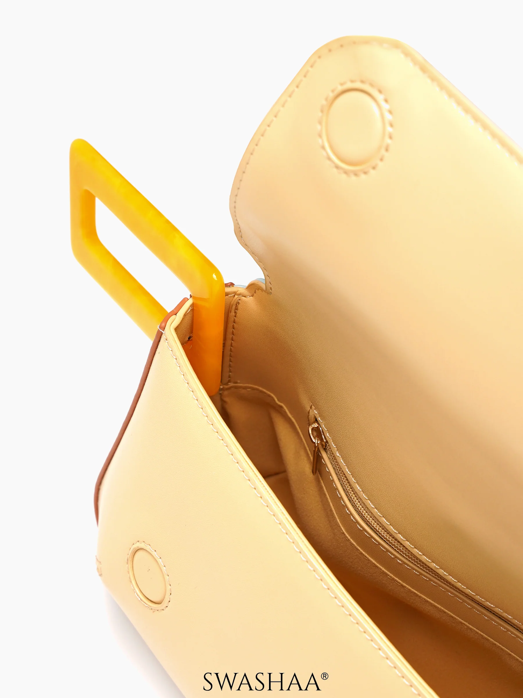 Rea Geometic Flap Leather Shoulder Bag - Image 2