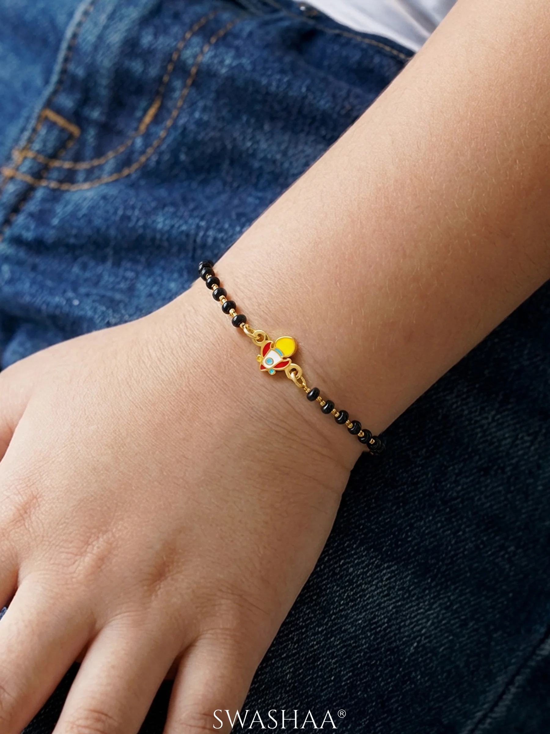 Rocket Dreams 18K Gold Plated Kid's Nazariya Bracelet - Image 3