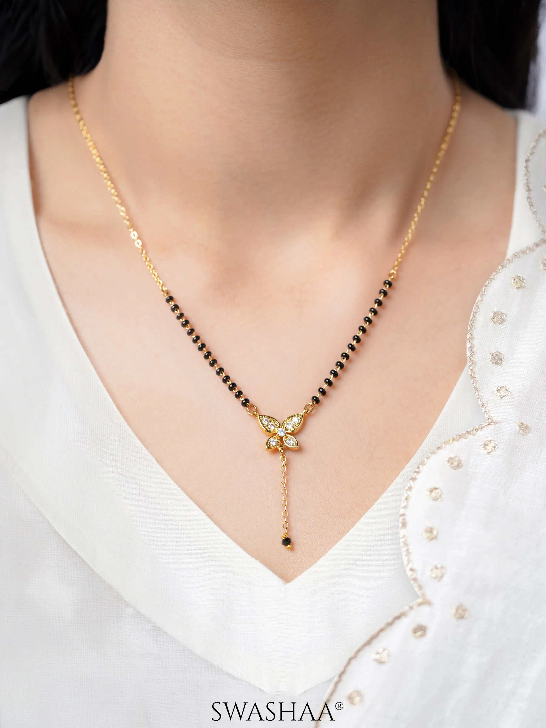 Samaira Butterfly Drop Mangalsutra - Image 2