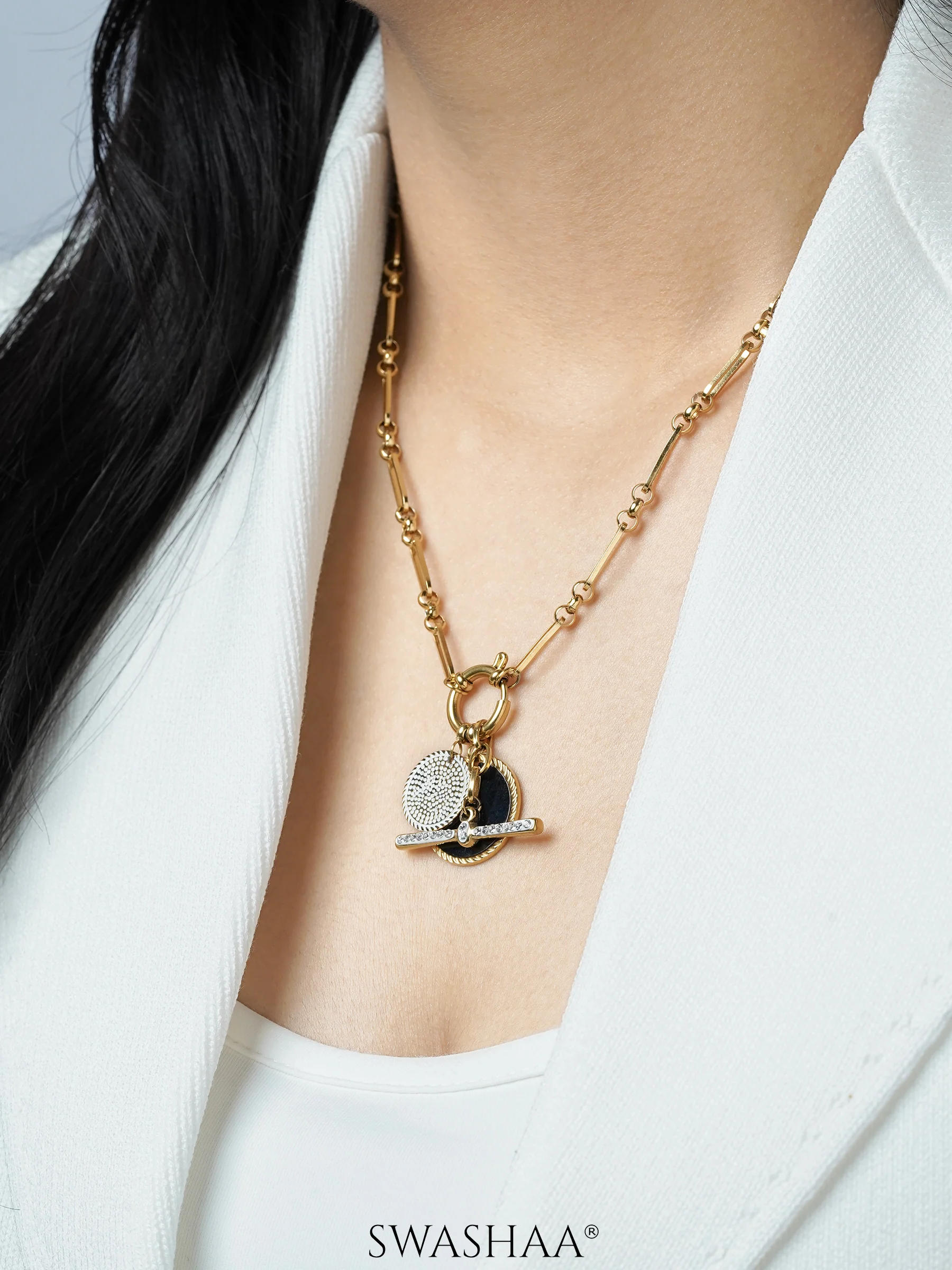 Selene Charms 18K Gold Plated Necklace - Image 3