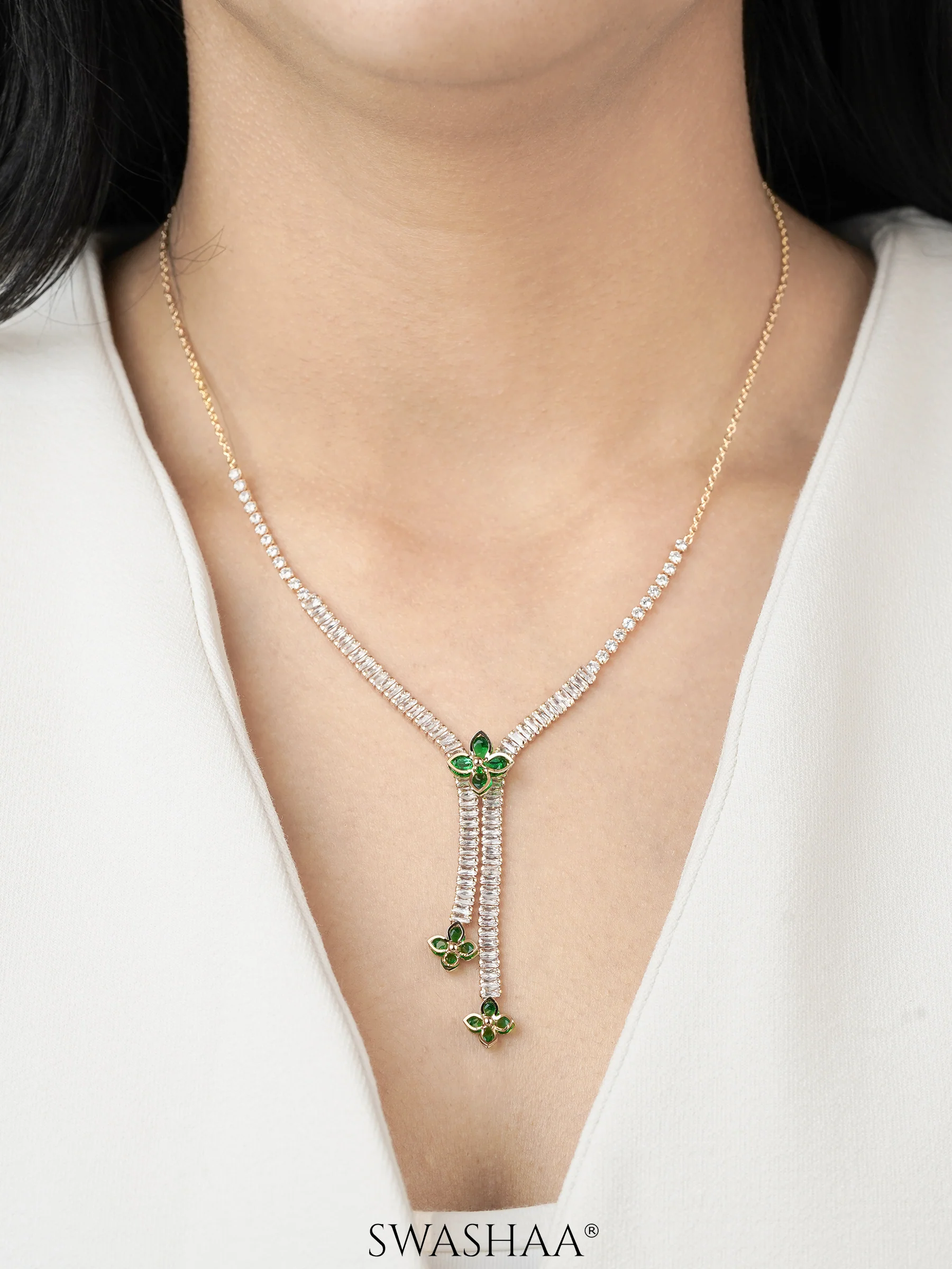 Shanon Clover Charmed Y-shaped Necklace - Image 2