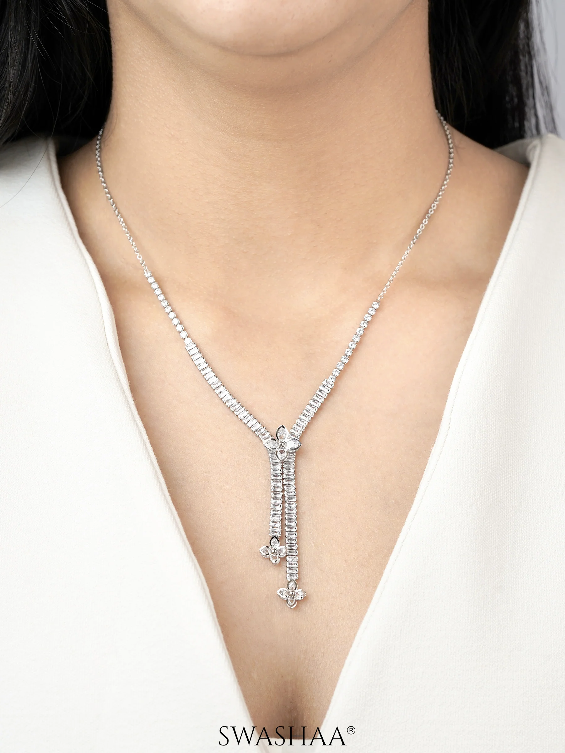Shanon Clover Charmed Y-shaped Necklace - Image 4