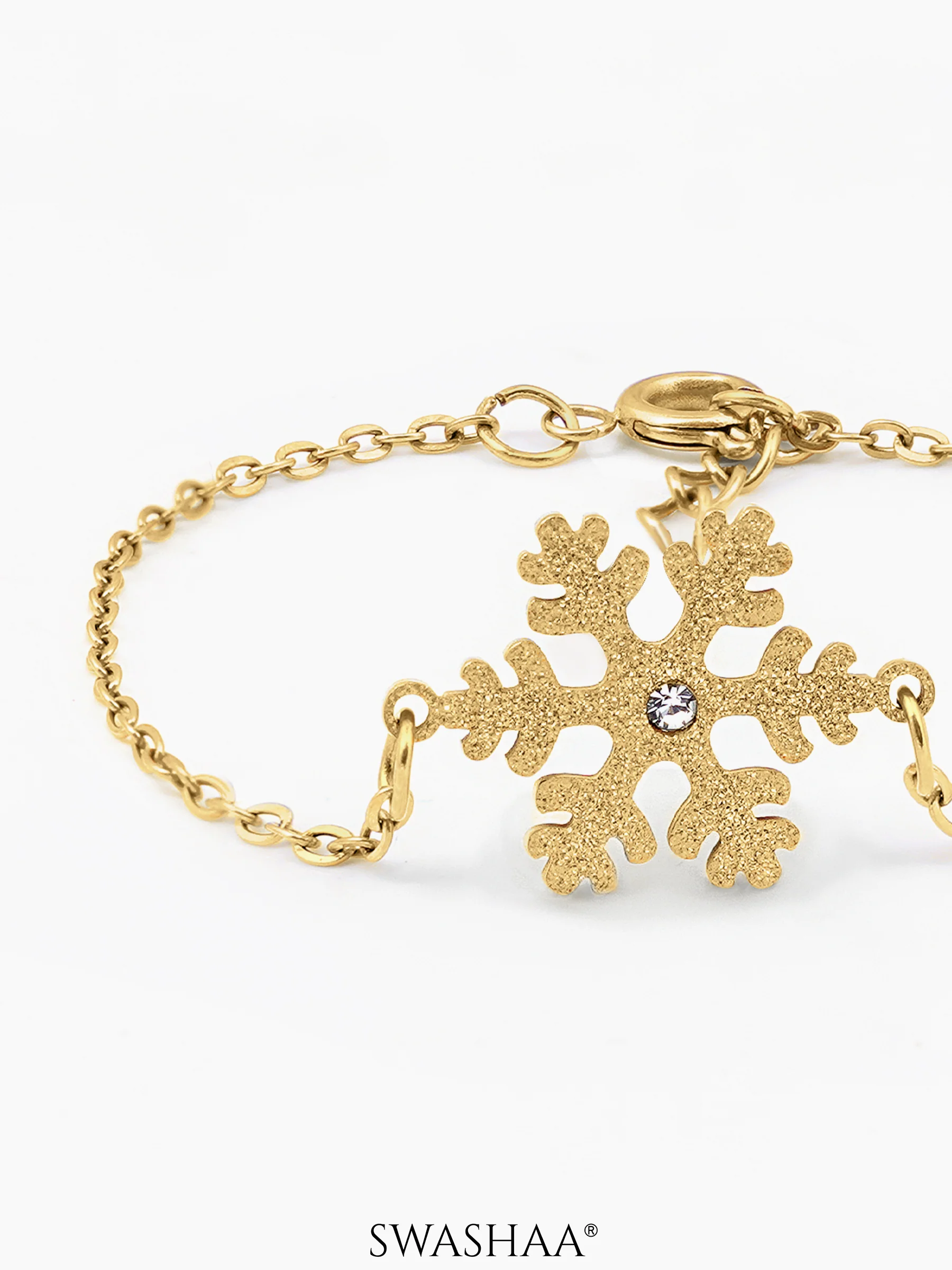 Snowflake 18K Gold Plated Kid's Bracelet - Image 3