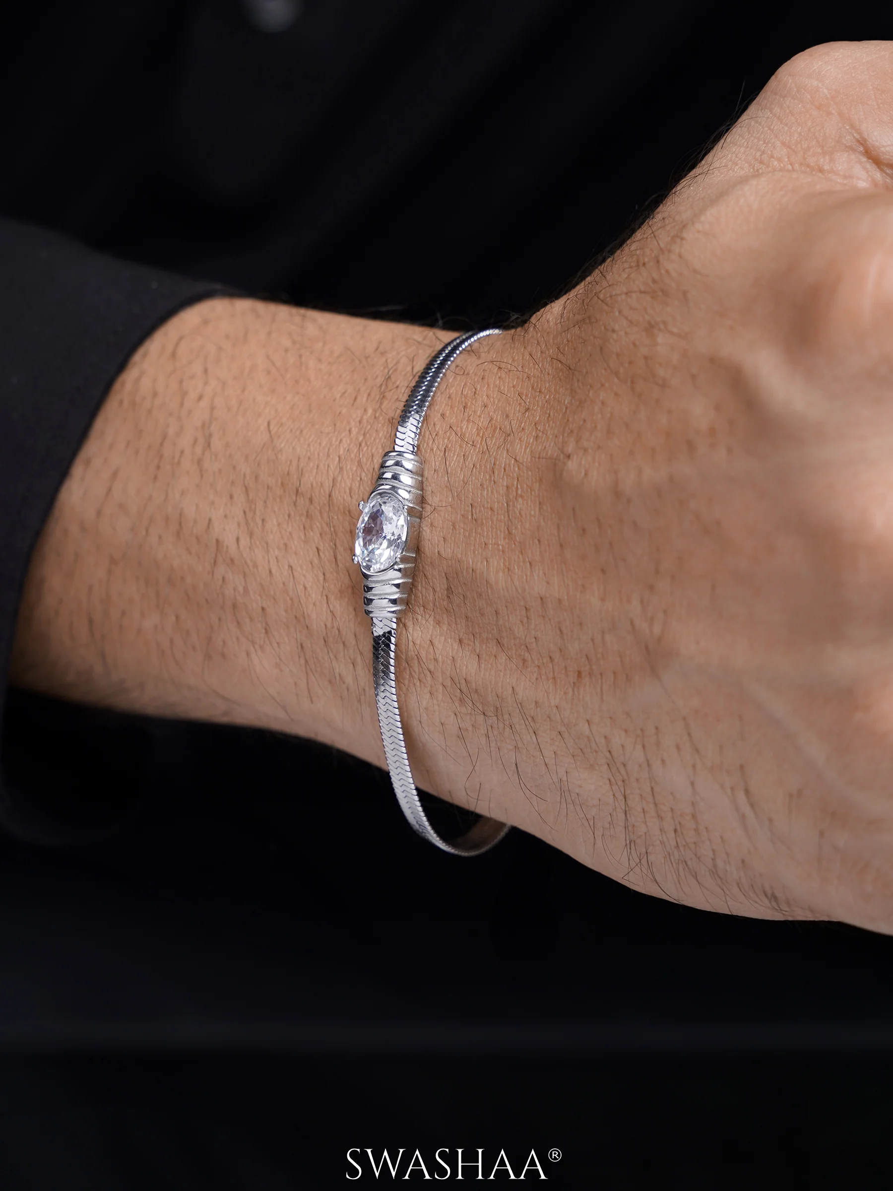 Solitaire Chain Men's Bracelet - Image 4